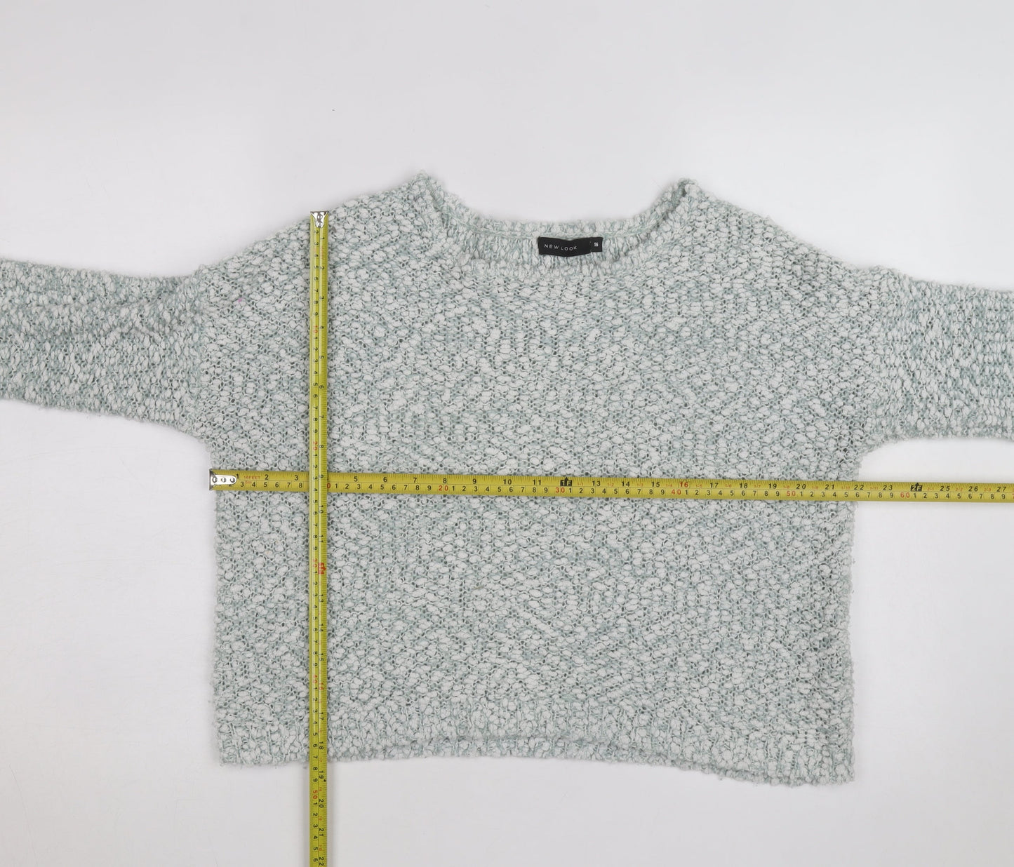 New Look Women's Grey Chunky Knit Crew Neck Jumper Size 18