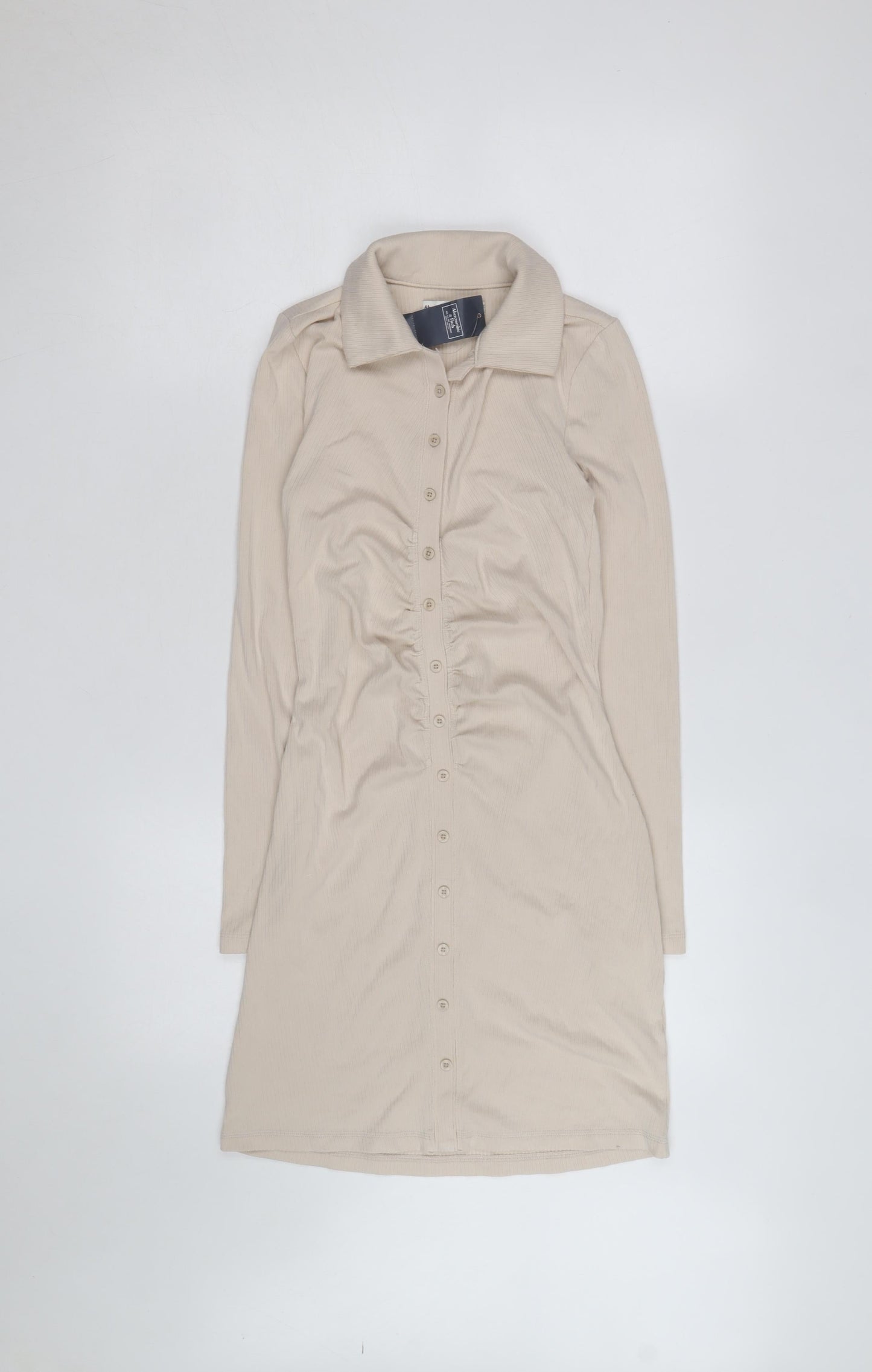 Abercrombie & Fitch Women’s Beige Collared Shirt Dress XS