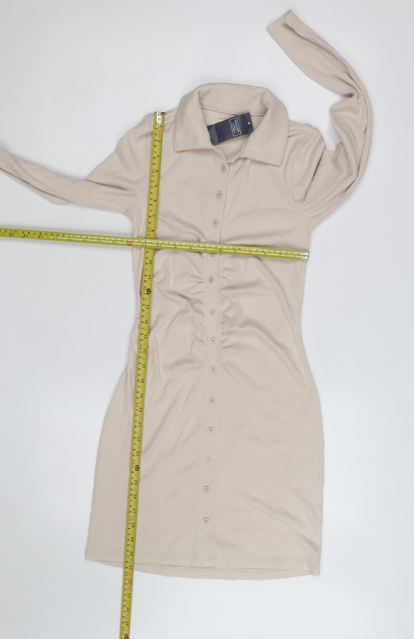 Abercrombie & Fitch Women’s Beige Collared Shirt Dress XS