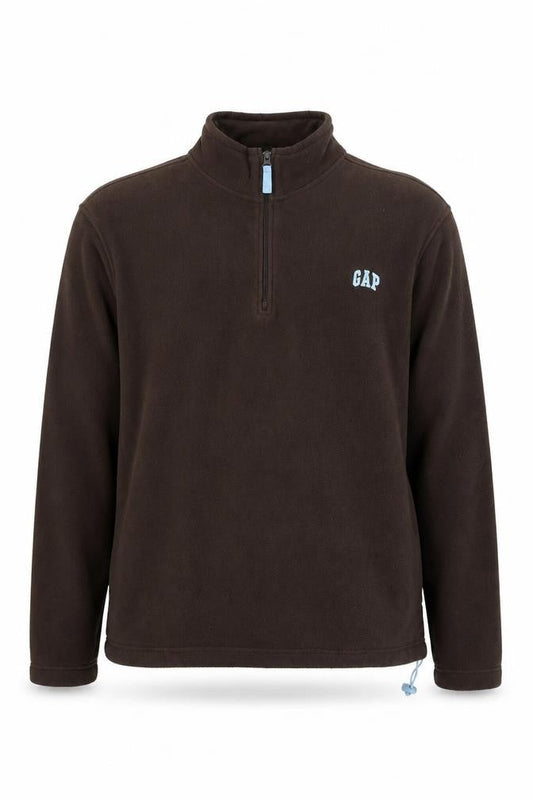 Gap Men's Brown Fleece 1/4 Zip Pullover Sweatshirt XL