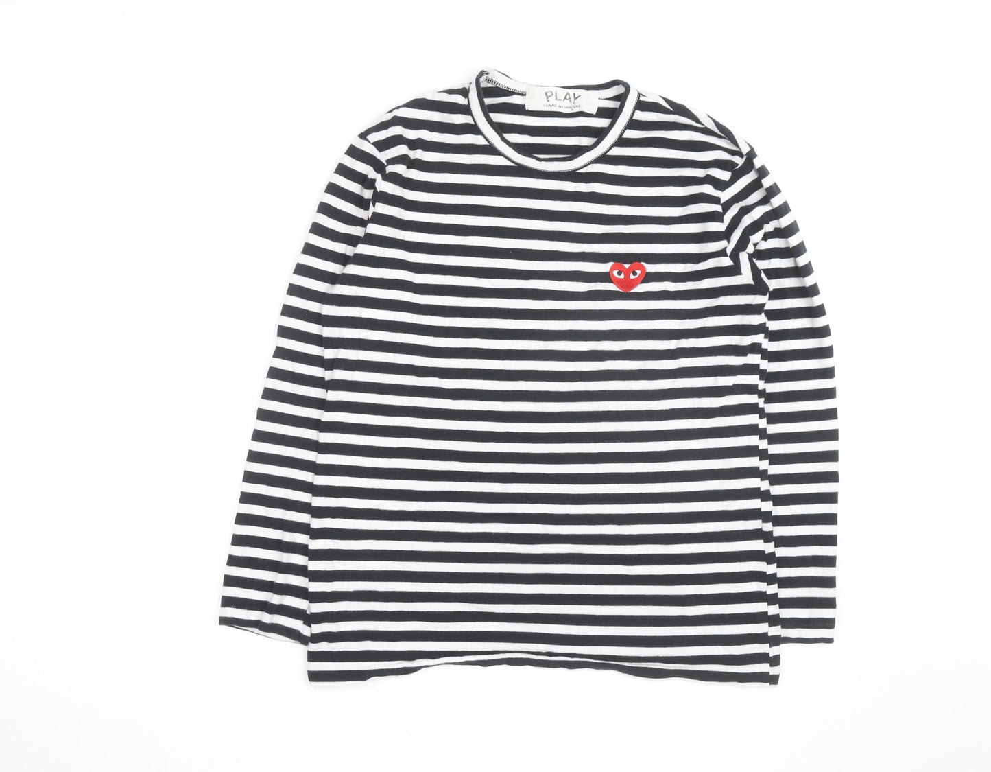 Comme des Garçons PLAY Men's Black Stripe Long Sleeve Cotton Top XL
