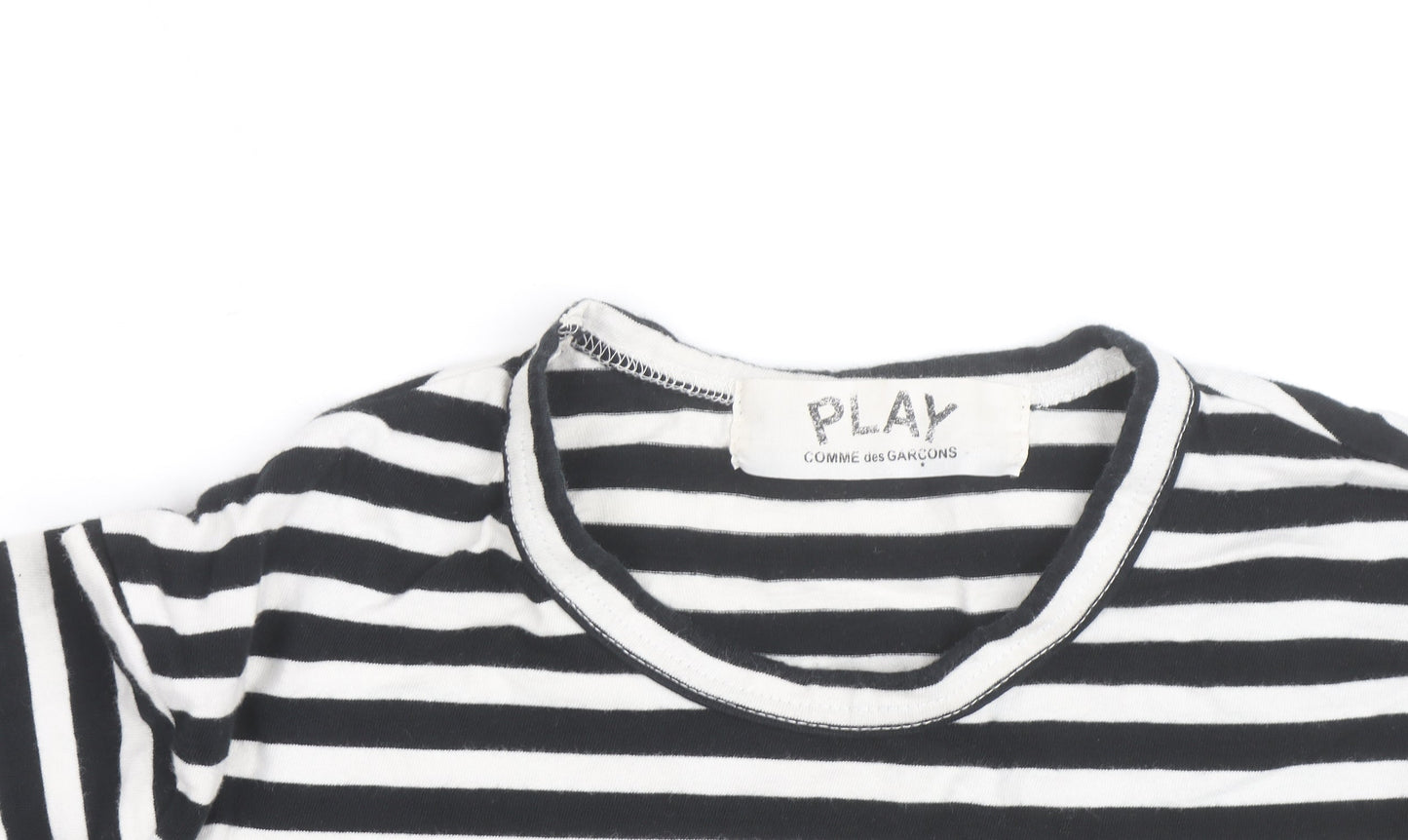 Comme des Garçons PLAY Men's Black Stripe Long Sleeve Cotton Top XL
