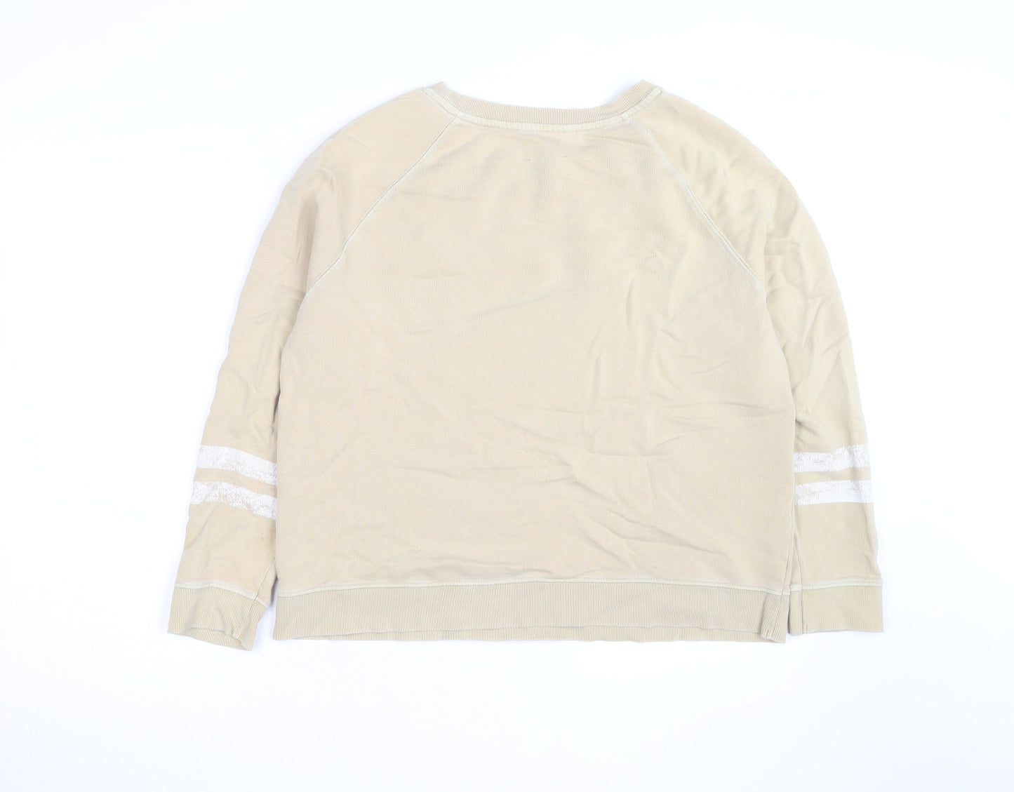 Hush Womens Beige Cotton Crew Neck Sweatshirt Size M