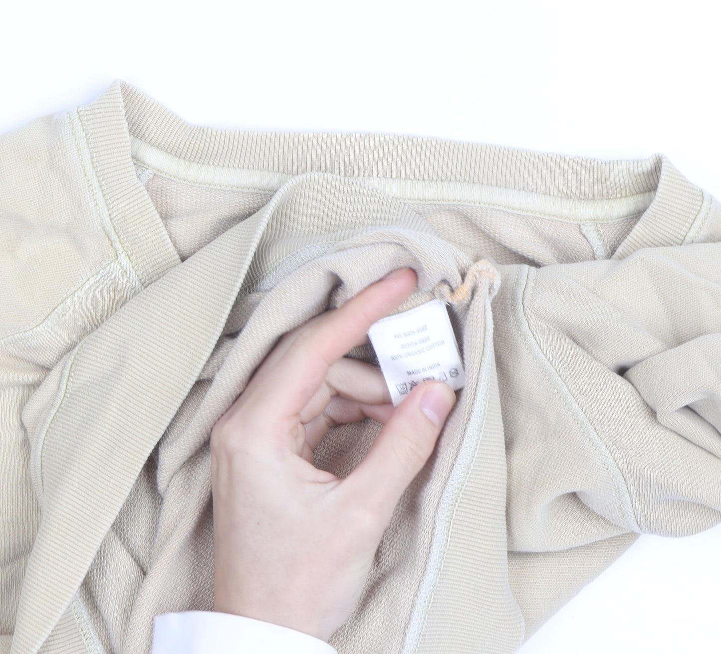 Hush Womens Beige Cotton Crew Neck Sweatshirt Size M