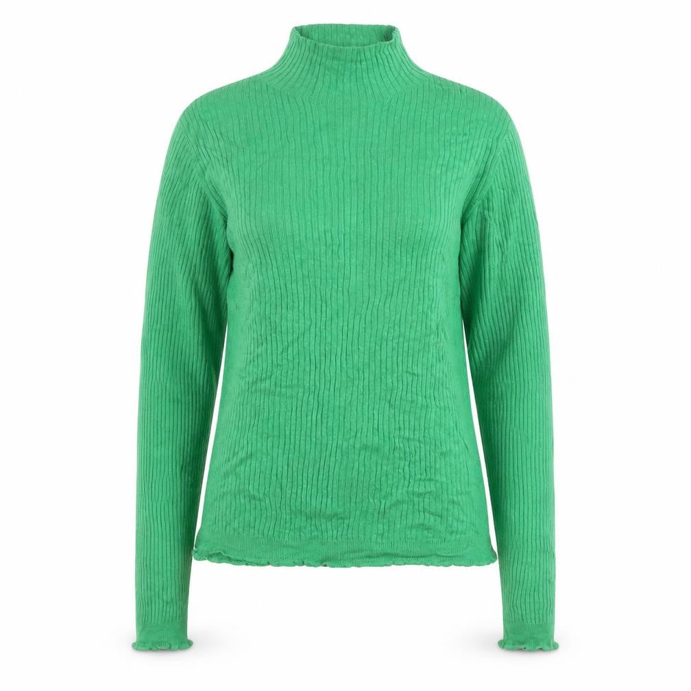 Whistles Women's Green Roll Neck Ribbed Knit Wool Blend Jumper M