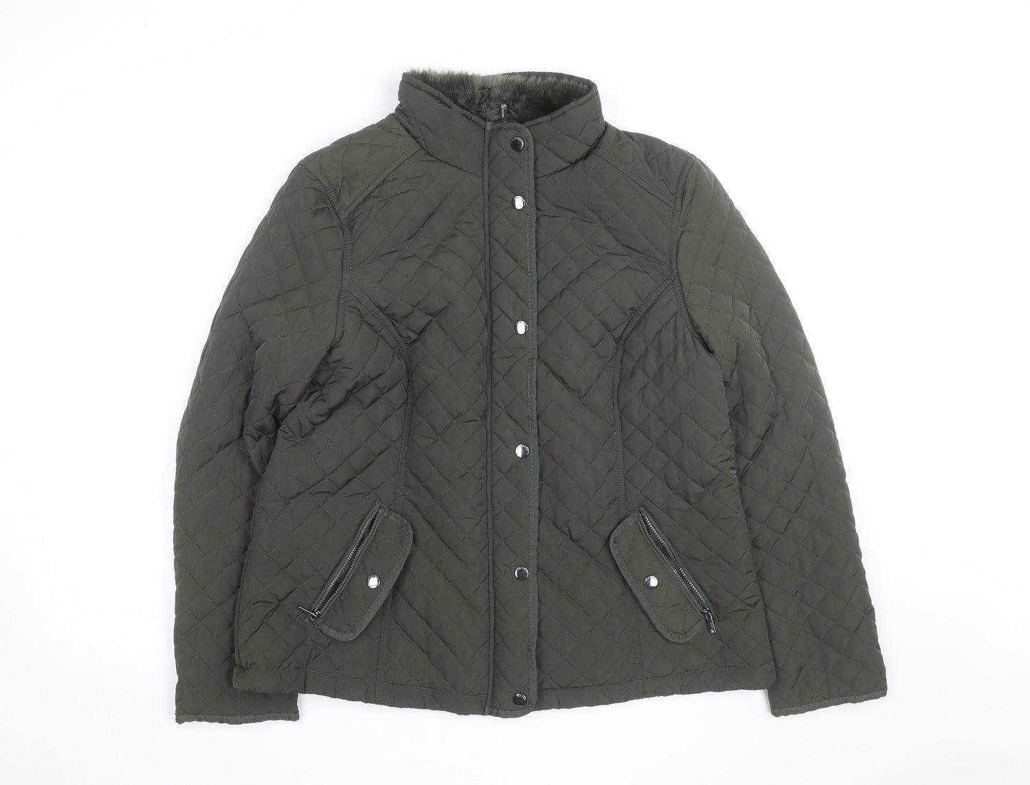 Maine New England Women's Green Quilted Polyester Jacket Size 18