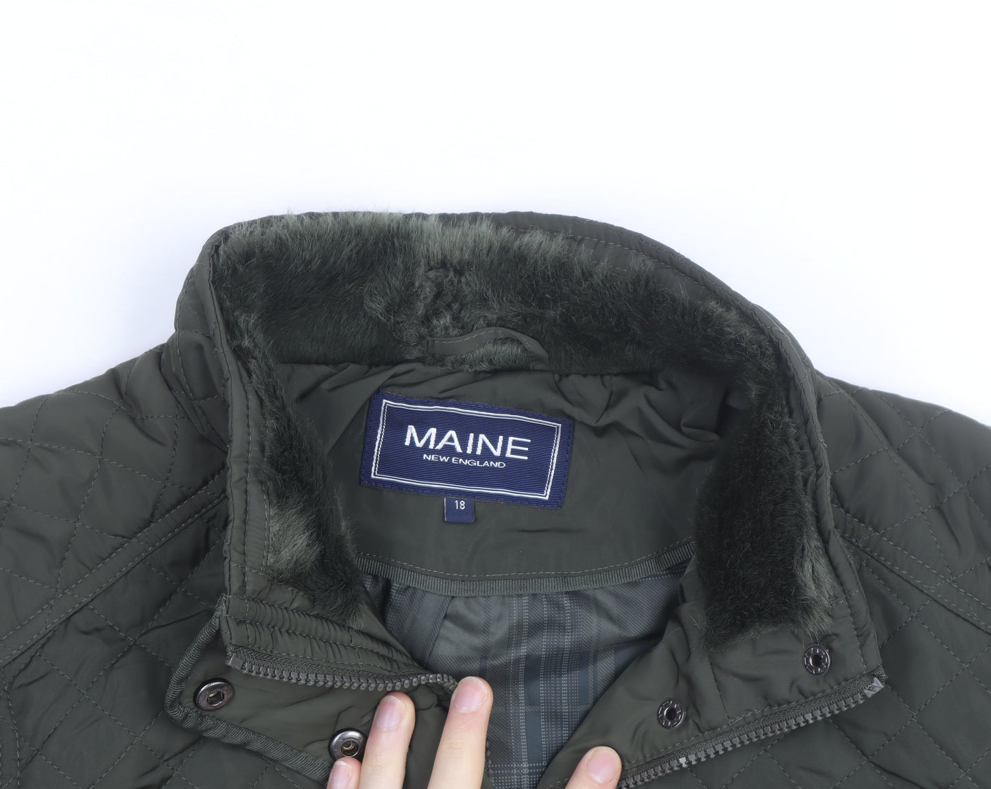 Maine New England Women's Green Quilted Polyester Jacket Size 18