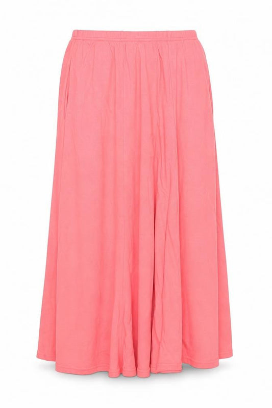 H&M Women's Pink A-Line Long Cotton Jersey Skirt L