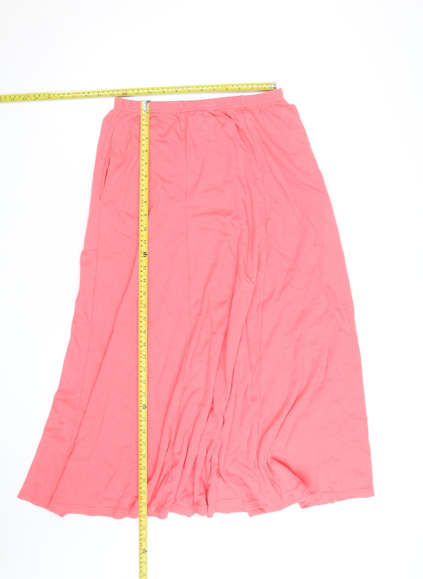H&M Women's Pink A-Line Long Cotton Jersey Skirt L