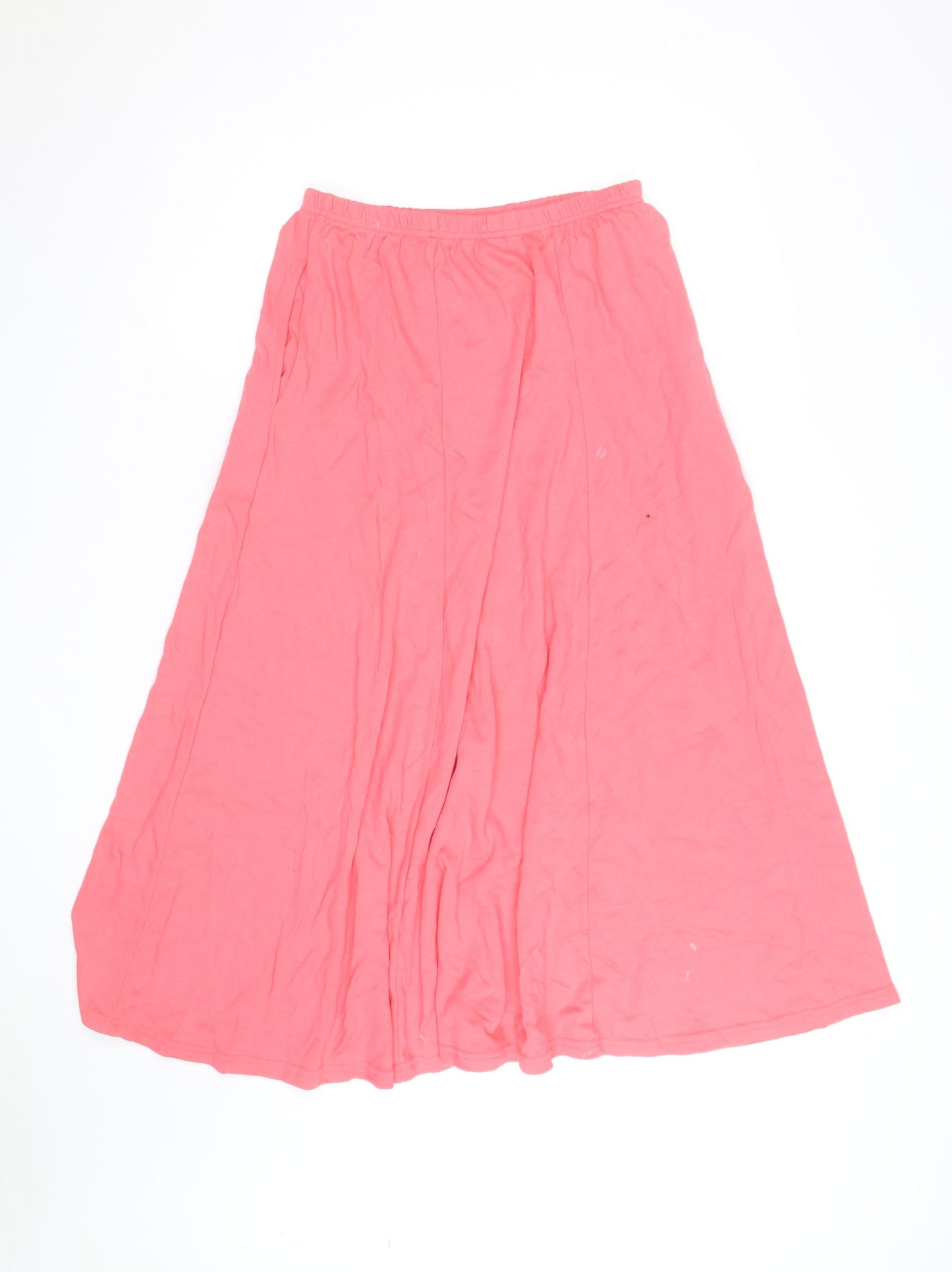 H&M Women's Pink A-Line Long Cotton Jersey Skirt L