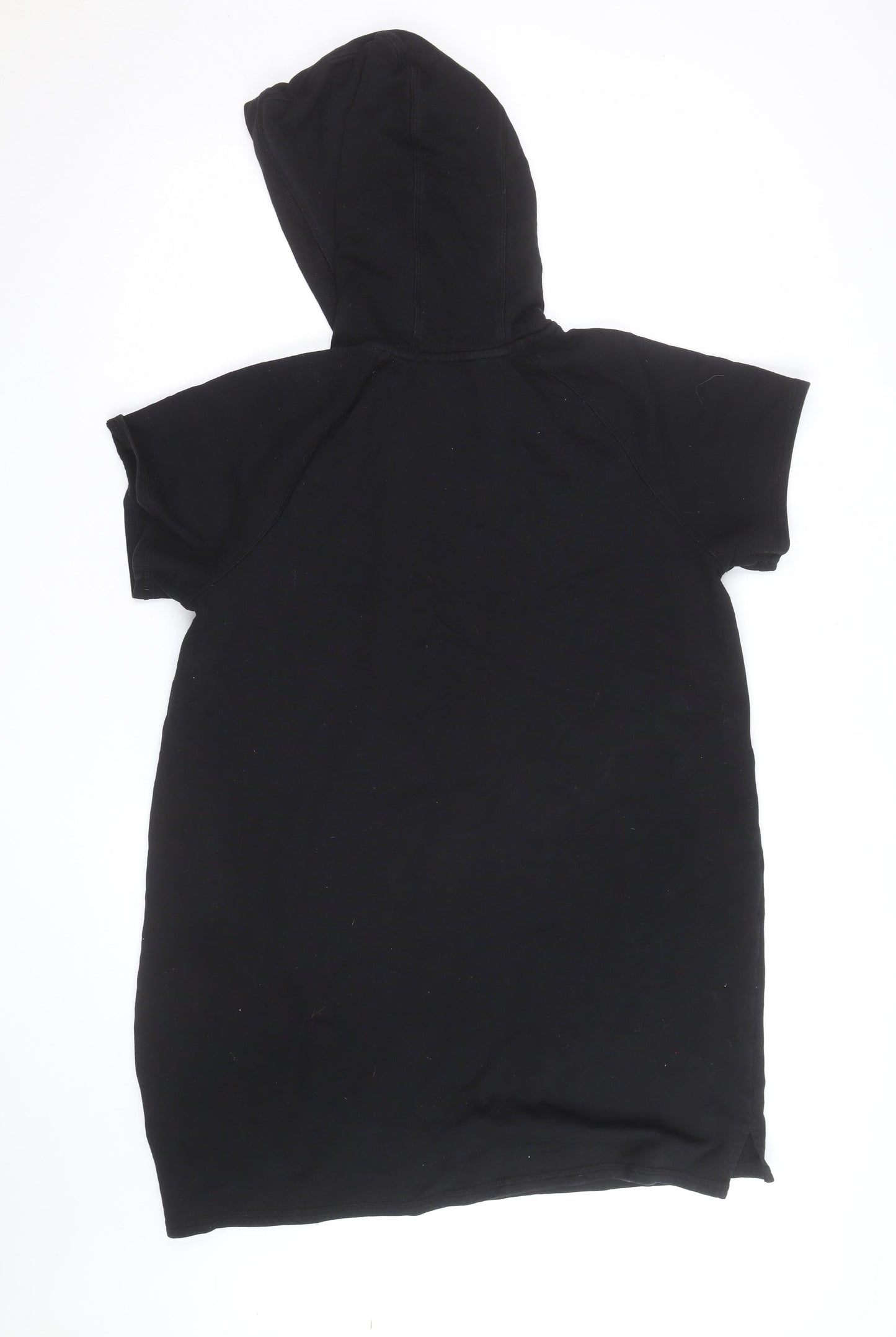 DKNY Sport Womens Black Short Sleeve Hooded Tunic Dress XL