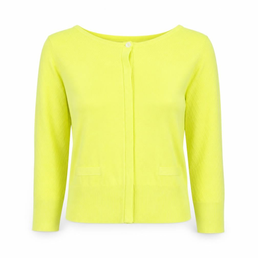 Principles by Ben De Lisi Women's Yellow Cotton Knit Cardigan Size 14