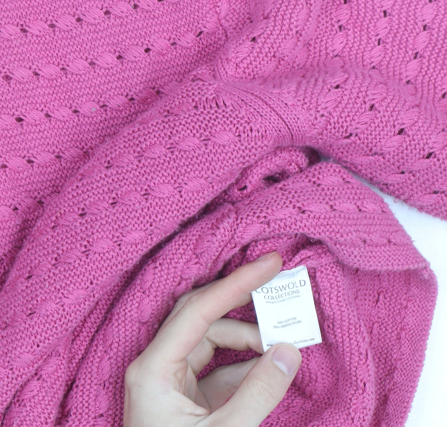 Cotswold Collections Women's Pink Round Neck Knit Cardigan 3XL