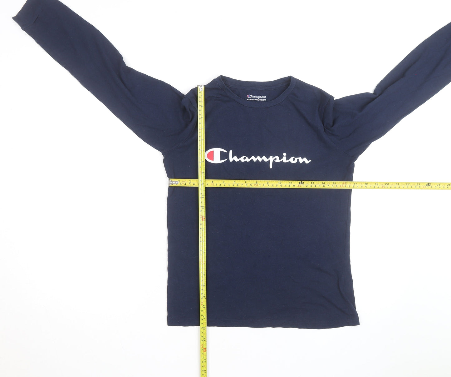 Champion Men's Blue Long Sleeve Crew Neck T-Shirt L