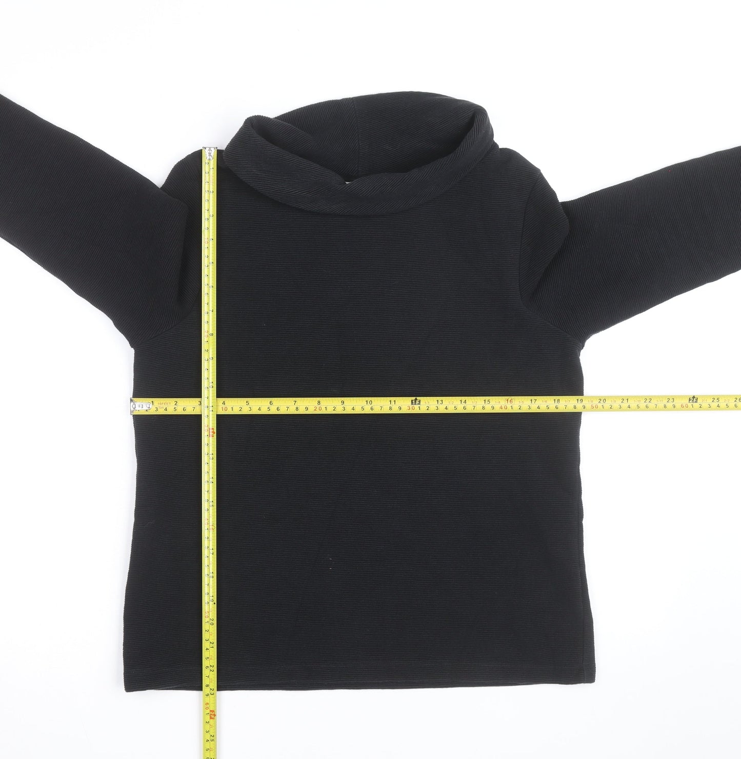 Hobbs Women Black Size 14 Cowl Neck Long Sleeve Jumper