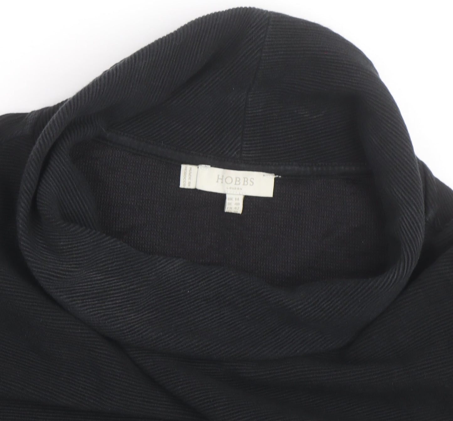 Hobbs Women Black Size 14 Cowl Neck Long Sleeve Jumper