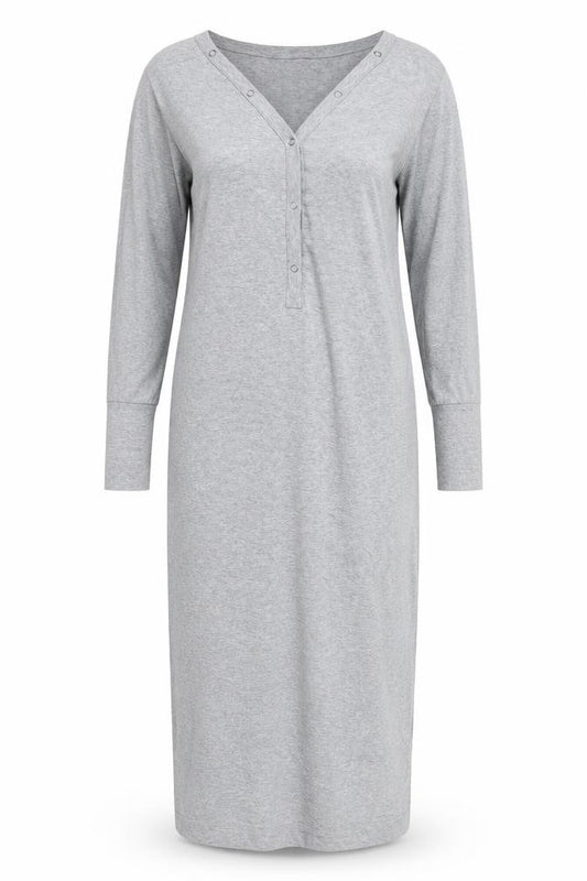 H&M Women’s Grey Bodycon Midi Dress Size 16 Long Sleeve Casual Stretch
