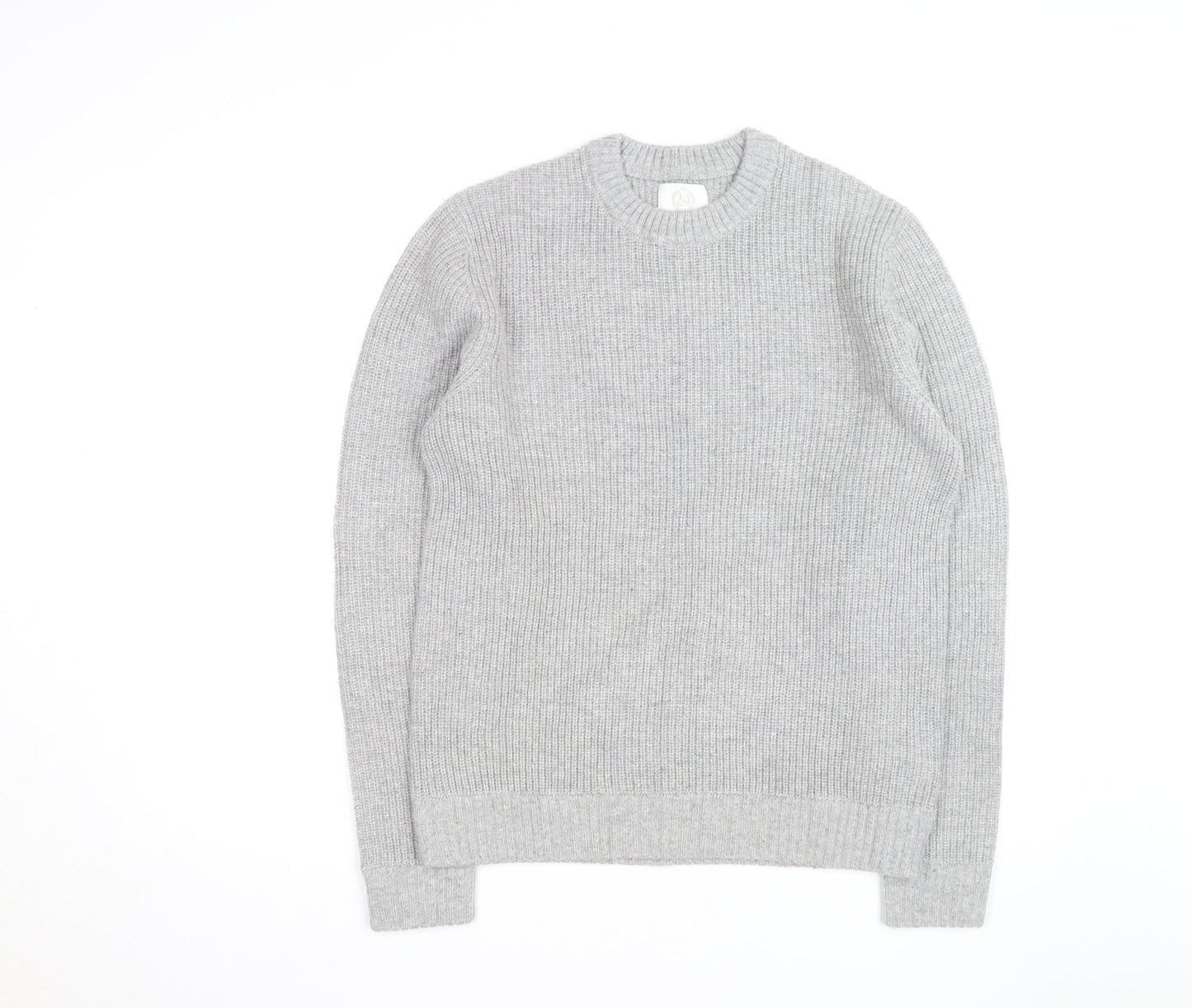 Marks and Spencer Men's Grey Lambswool Blend Pullover Jumper L