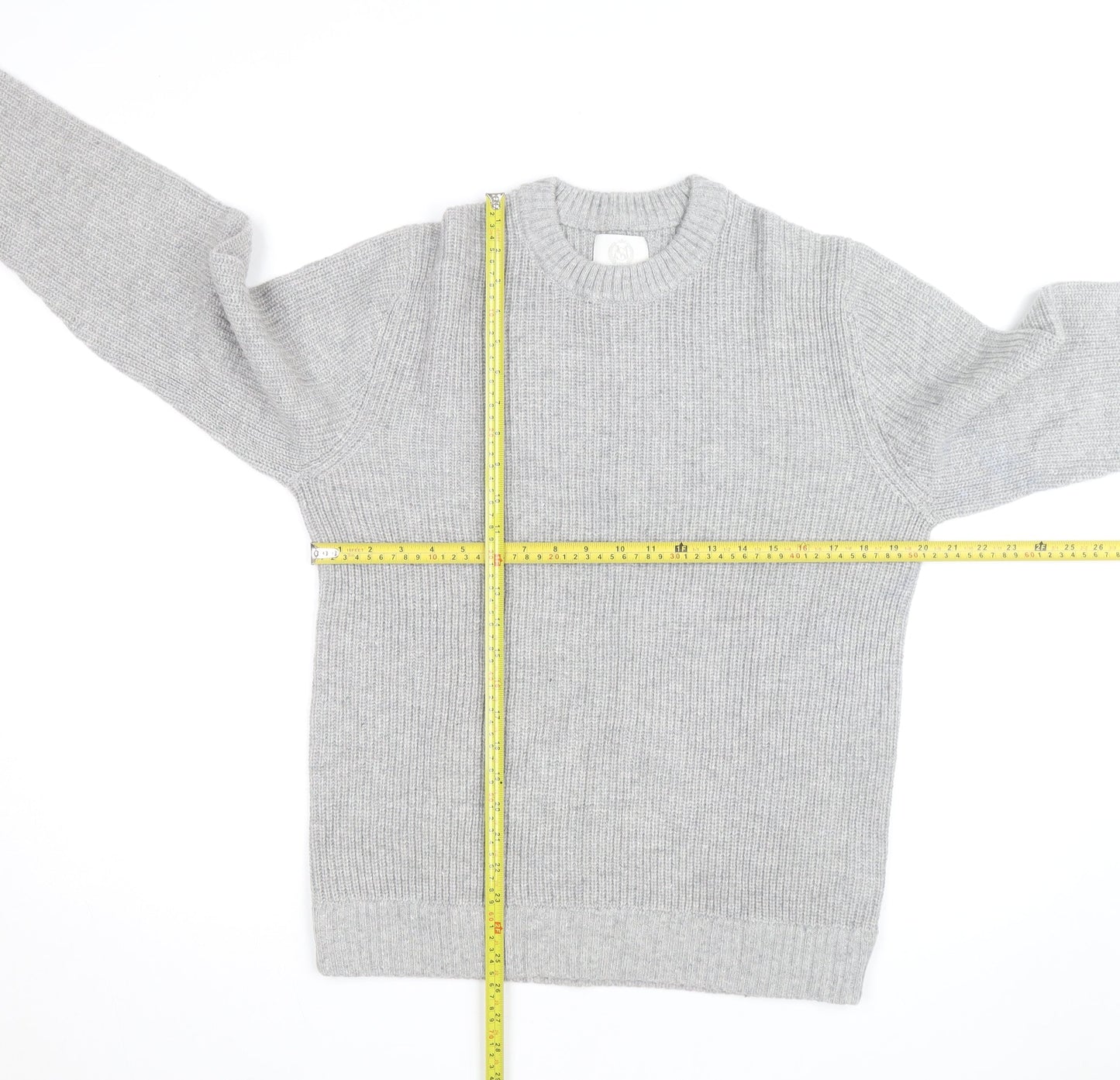 Marks and Spencer Men's Grey Lambswool Blend Pullover Jumper L