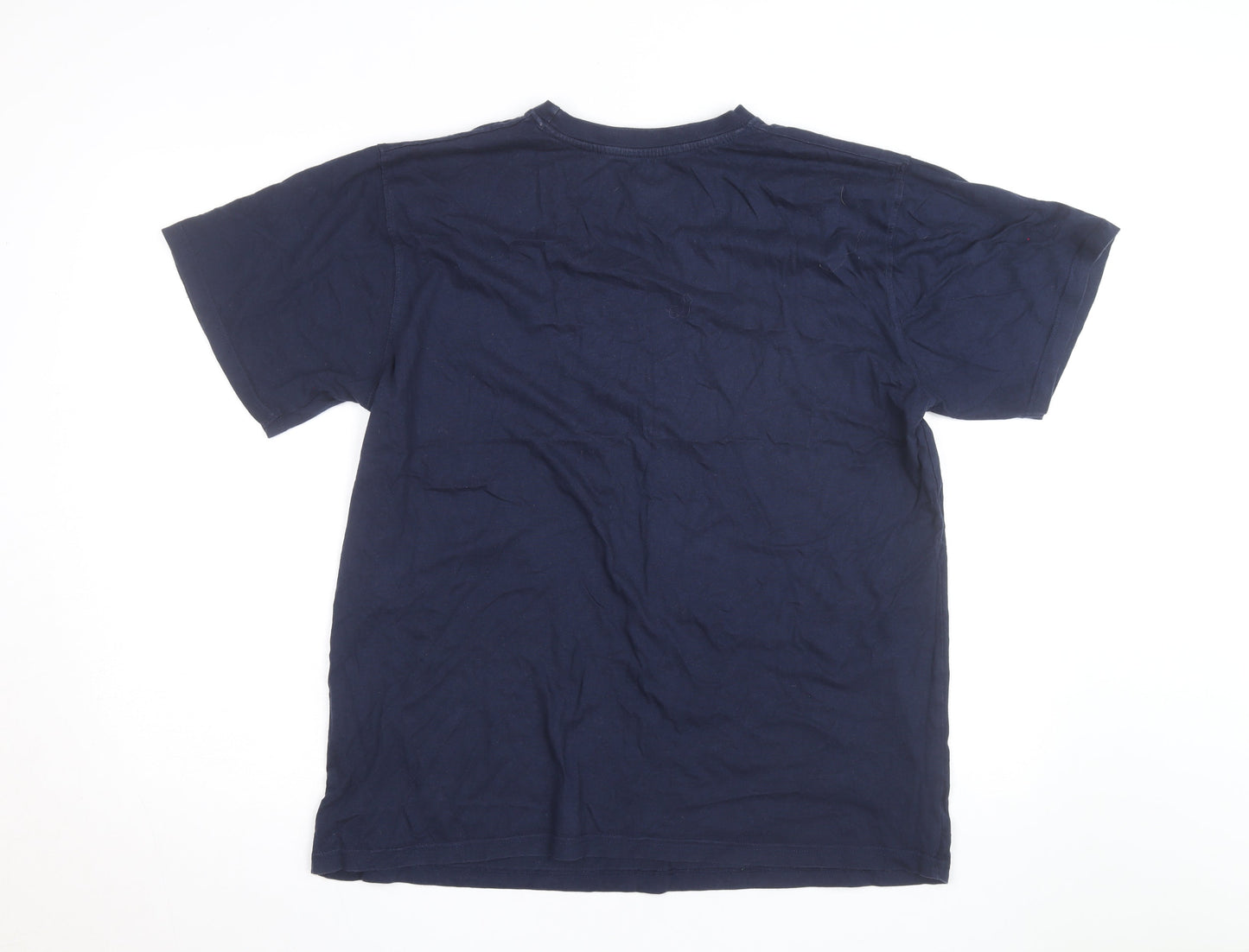 Splash Arts Mens Navy Switzerland Embroidered Cotton T-Shirt XL