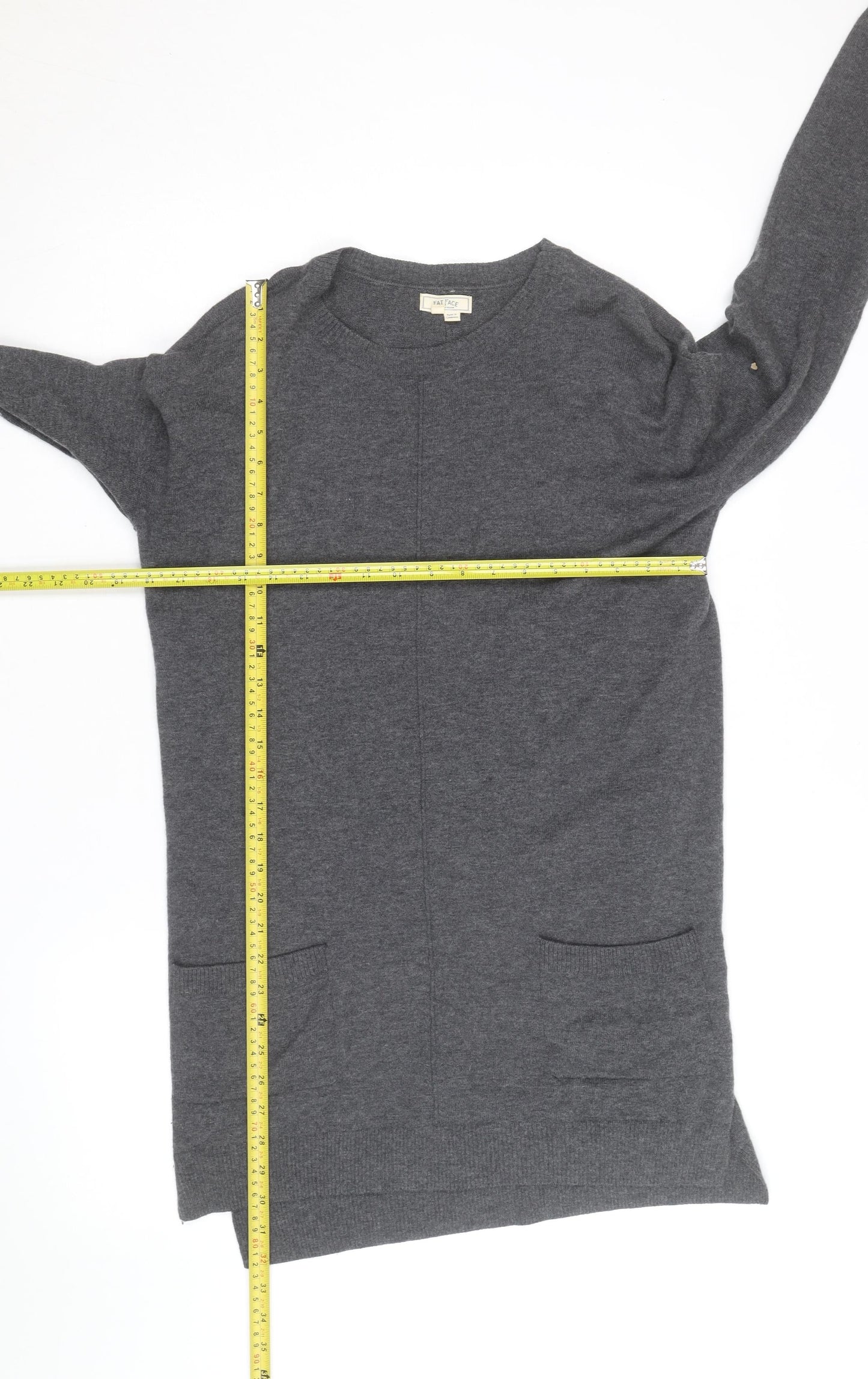 Fat Face Women's Grey Long Sleeve Knit Cardigan L