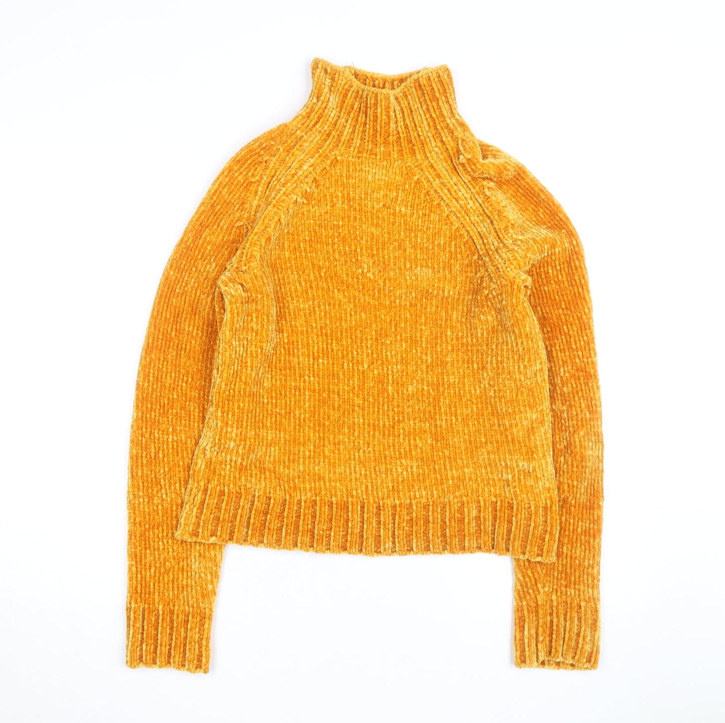 River Island Women’s Yellow Roll Neck Chunky Knit Jumper Size 10