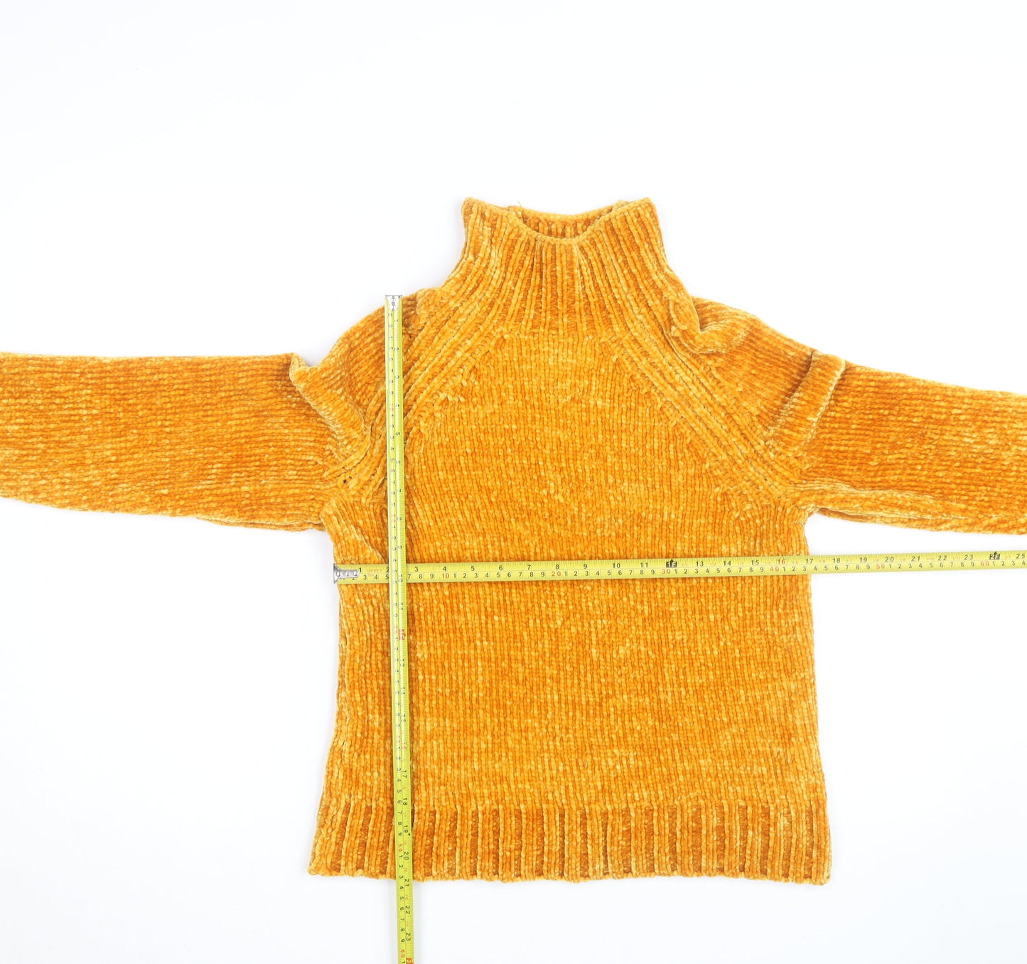 River Island Women’s Yellow Roll Neck Chunky Knit Jumper Size 10