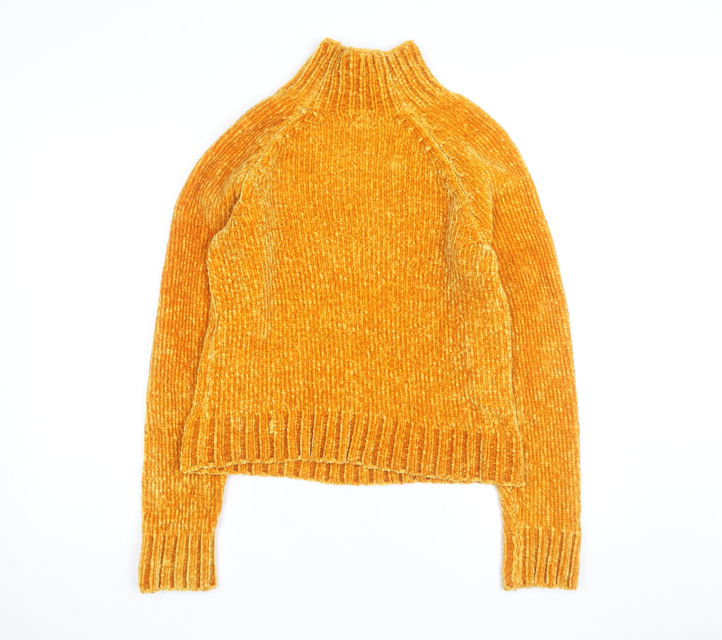 River Island Women’s Yellow Roll Neck Chunky Knit Jumper Size 10