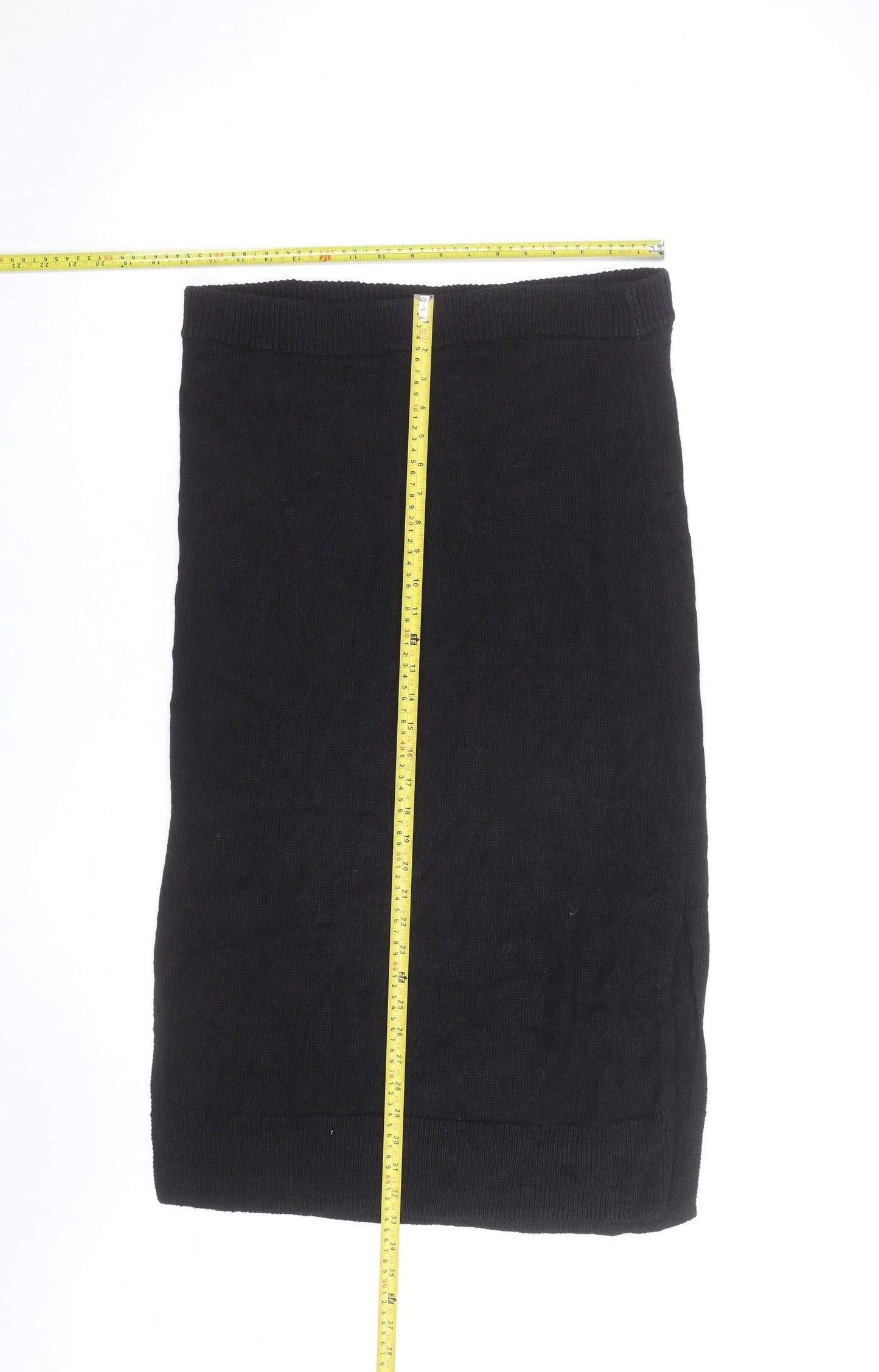 Jigsaw Women Black Wool Knit Pencil Skirt L
