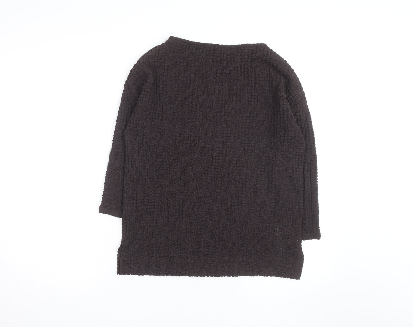 Marks and Spencer Women Brown Size 6 Boat Neck 3/4 Sleeve Jumper