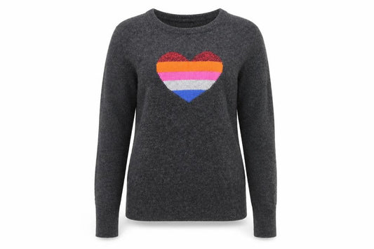 Gap Women’s Grey Wool Heart Pullover Jumper Size M