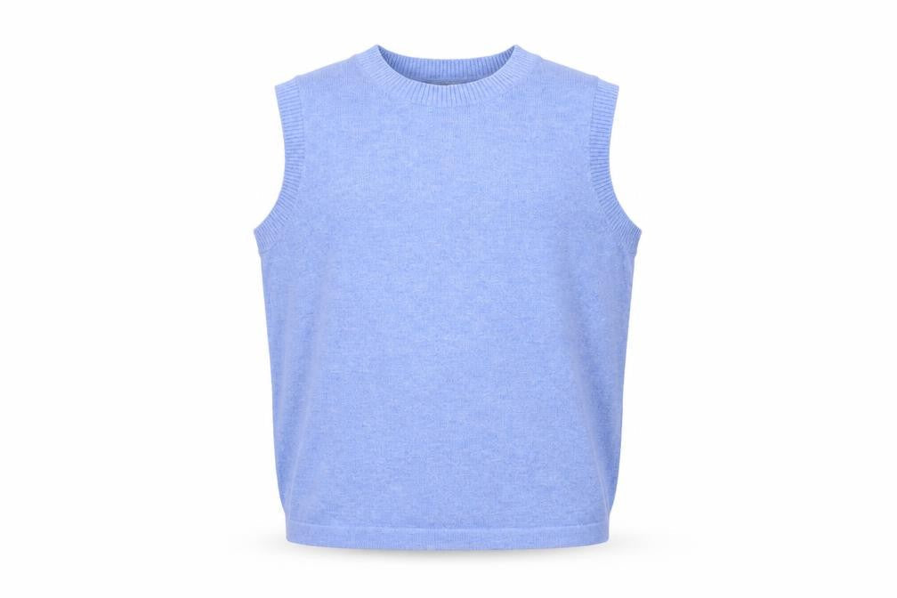Marks & Spencer Men's Blue Sleeveless Cotton Cashmere Vest L