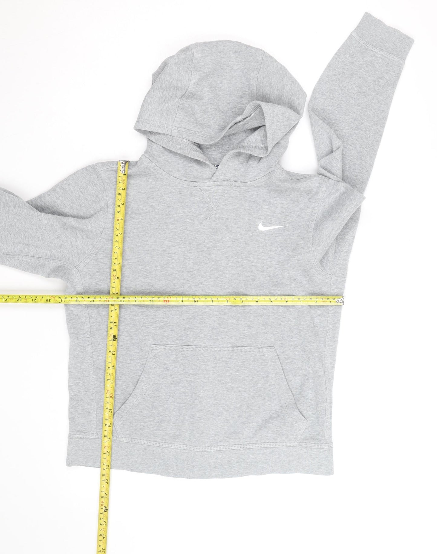Nike Boys Grey Pullover Hoodie Size L Cotton Blend Hooded Sweatshirt