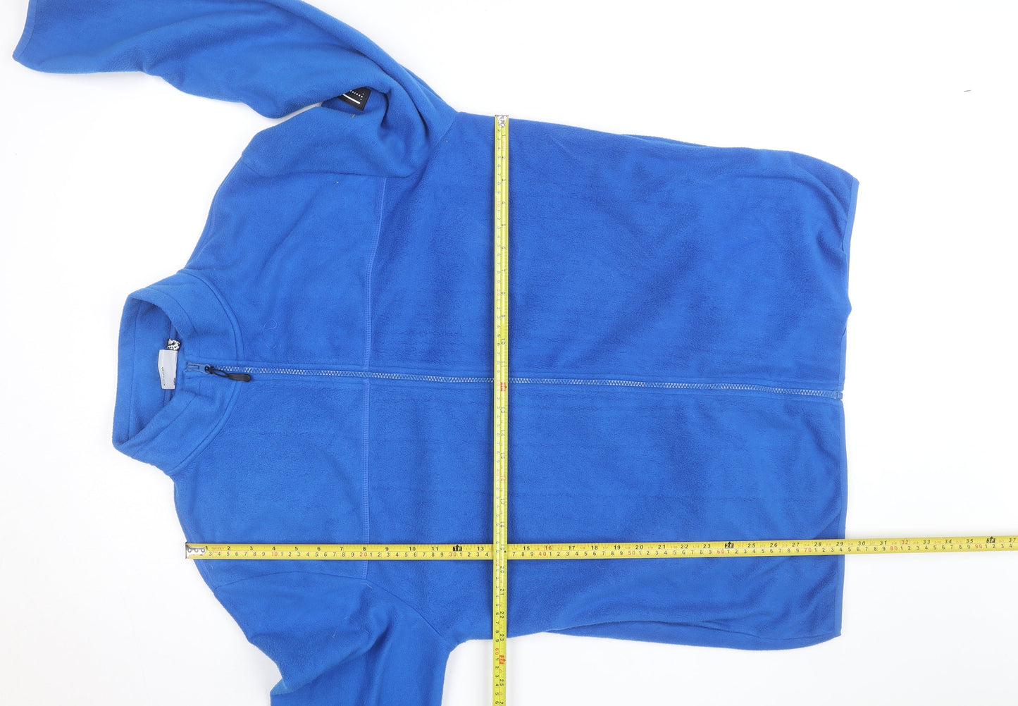 ASOS DESIGN Men's Blue 2XL Fleece Full Zip Basic Jacket