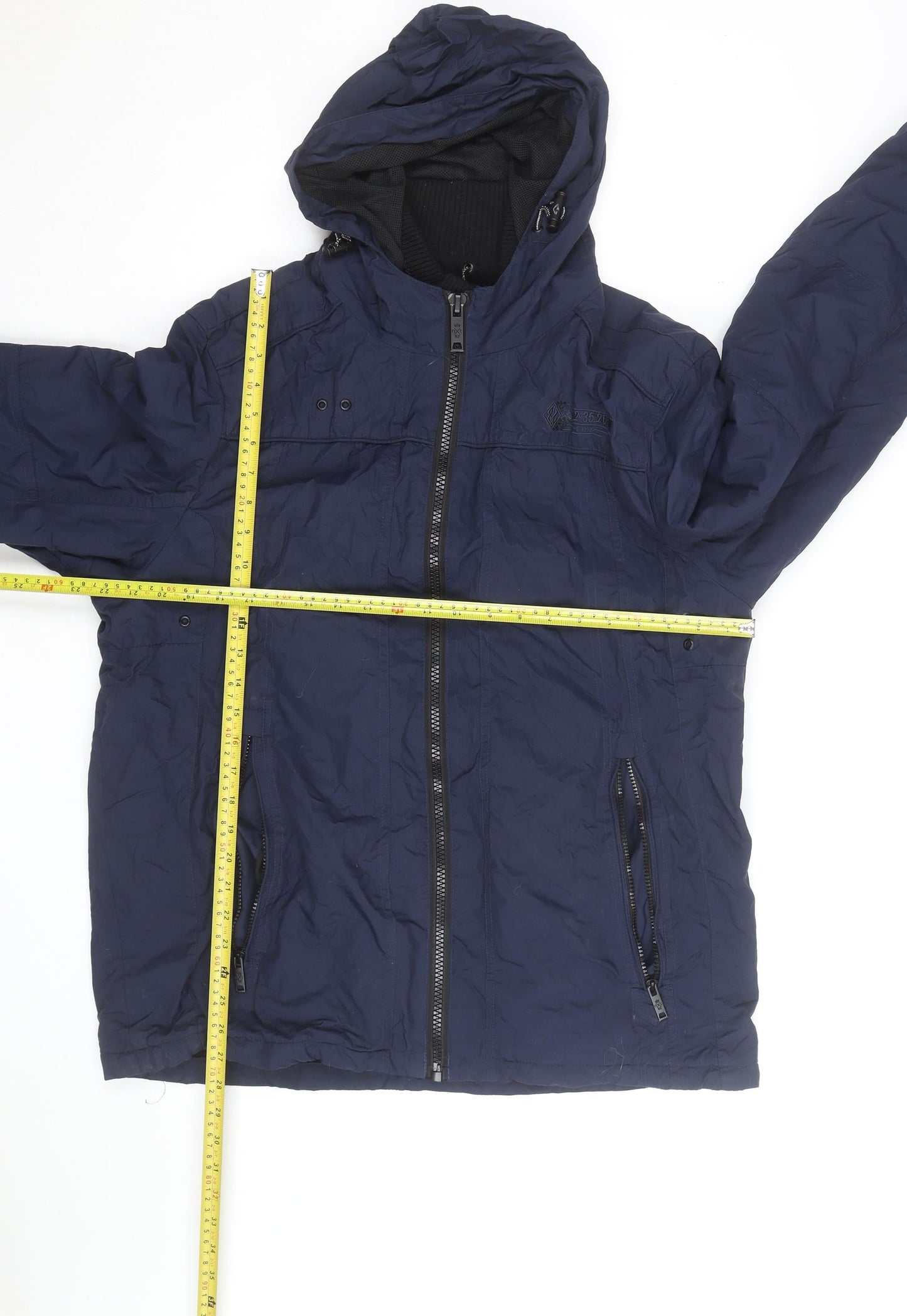 Next Men's Blue Hooded Puffer Jacket Large Water Resistant Winter Coat