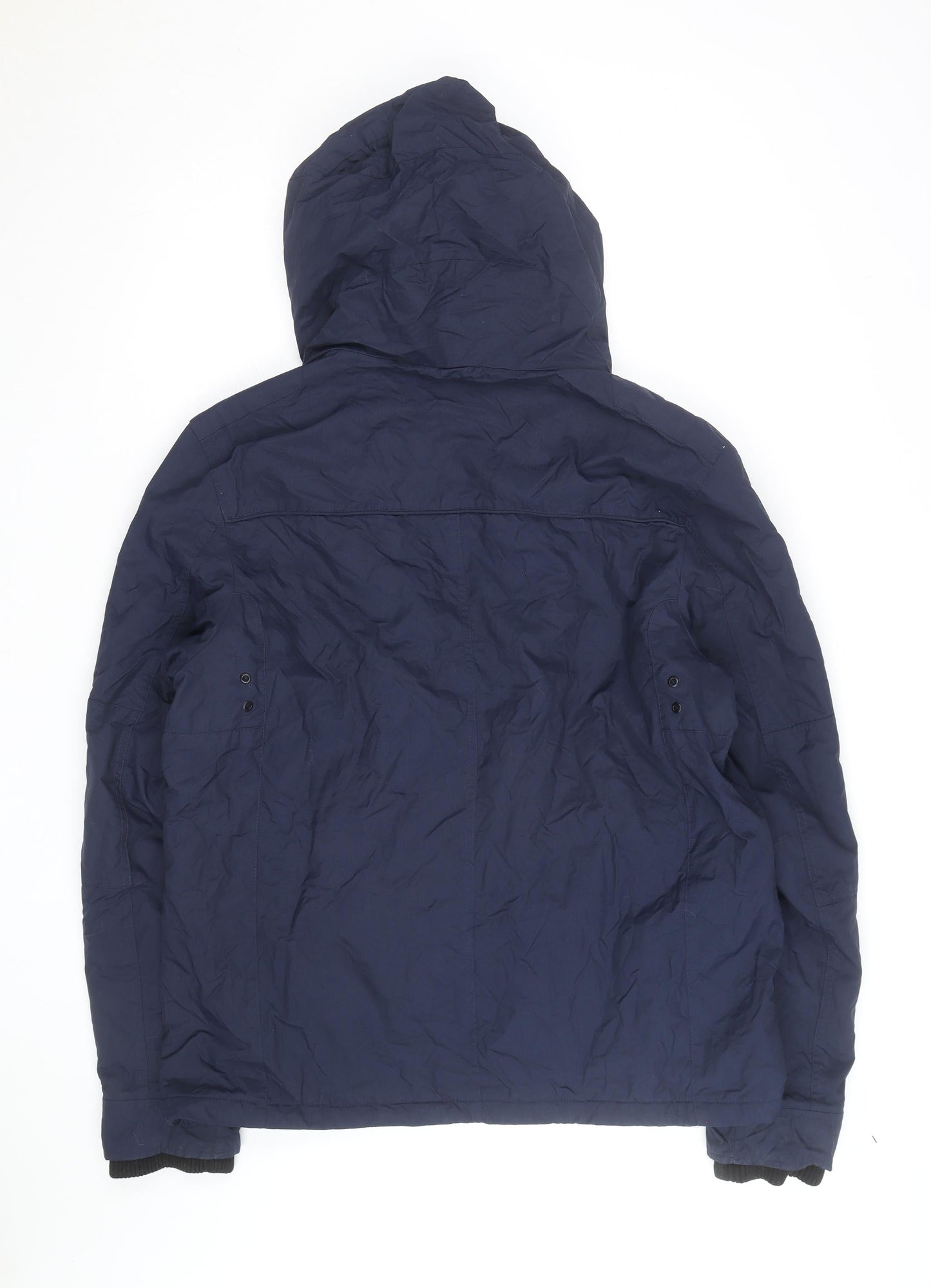 Next Men's Blue Hooded Puffer Jacket Large Water Resistant Winter Coat
