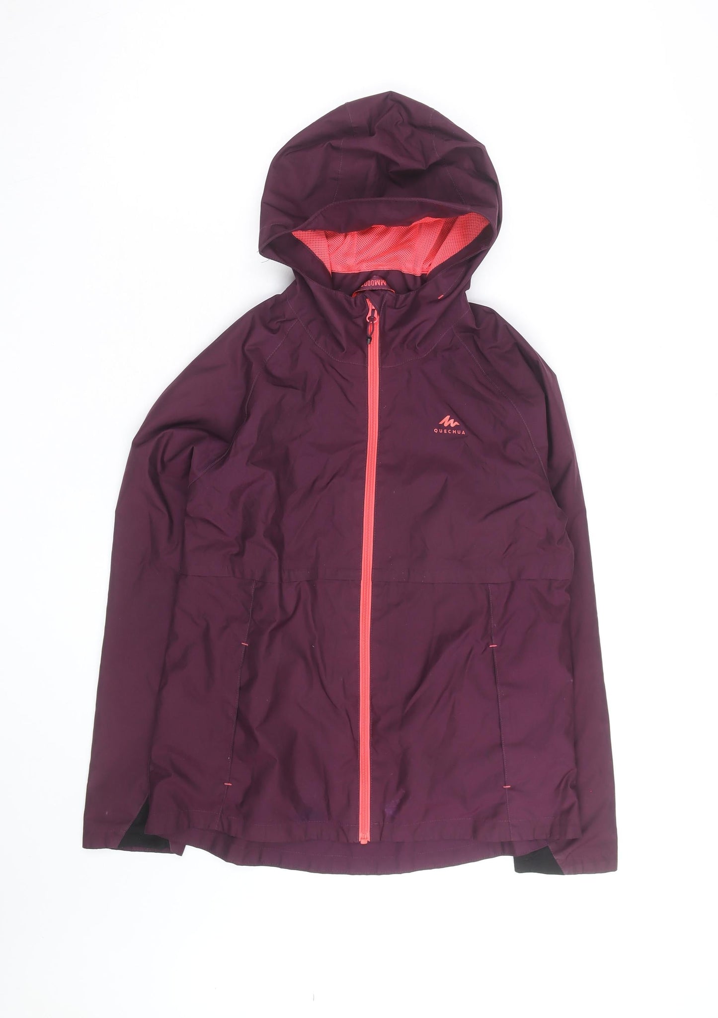 Quechua Girls Purple Waterproof Hooded Rain Coat Jacket 10-11 Years