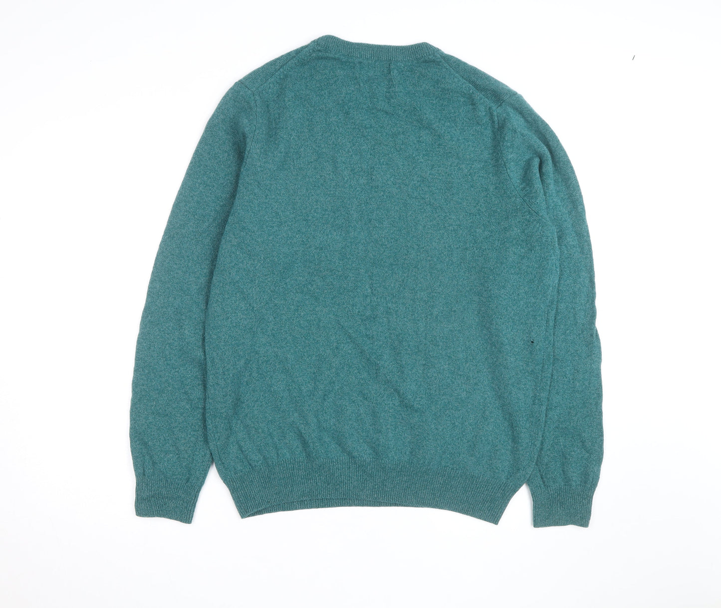 Marks and Spencer Mens Green Wool Crew Neck Jumper L