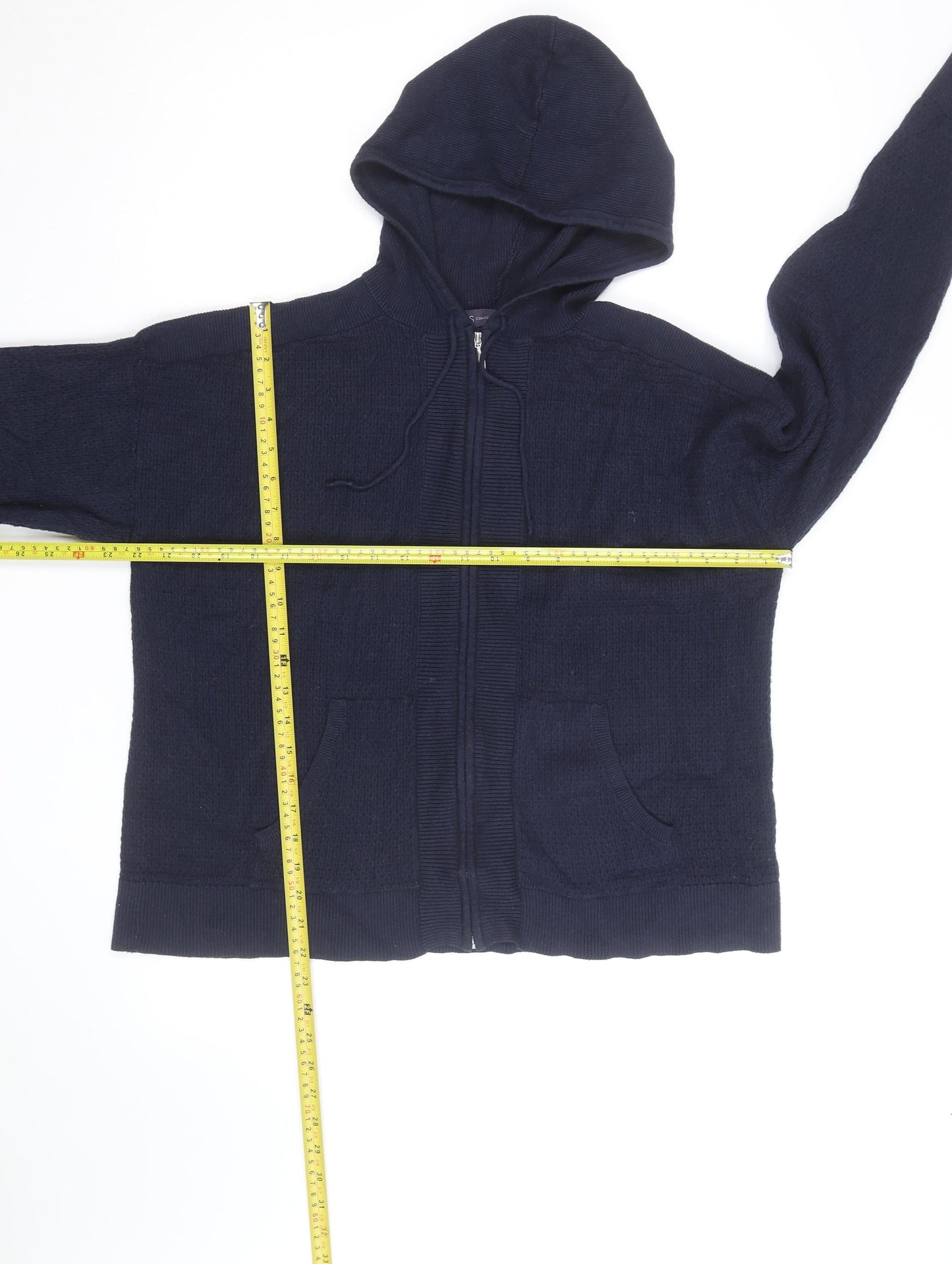 Marks and Spencer Men's Blue Full Zip Knit Hoodie Size L