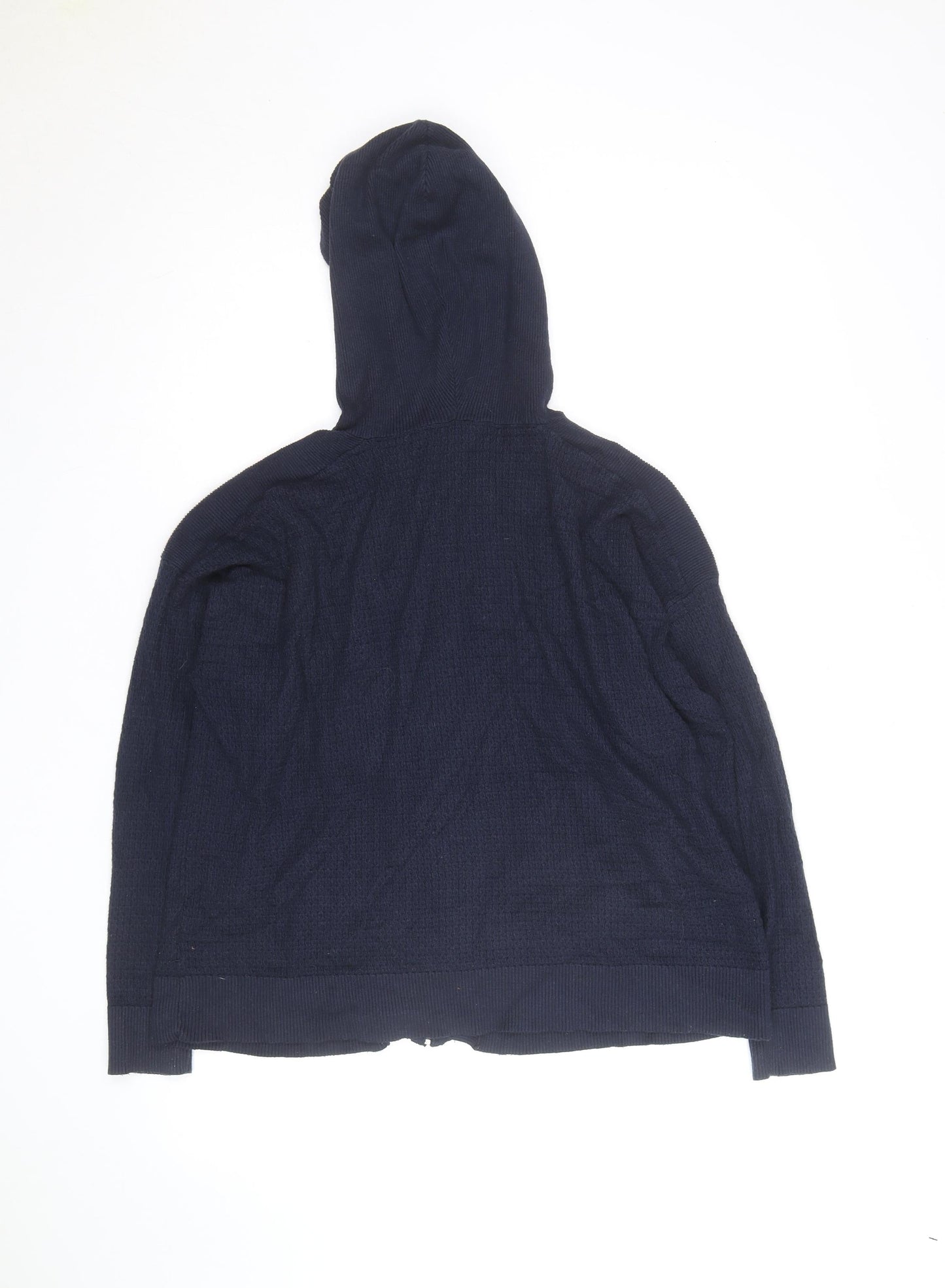 Marks and Spencer Men's Blue Full Zip Knit Hoodie Size L