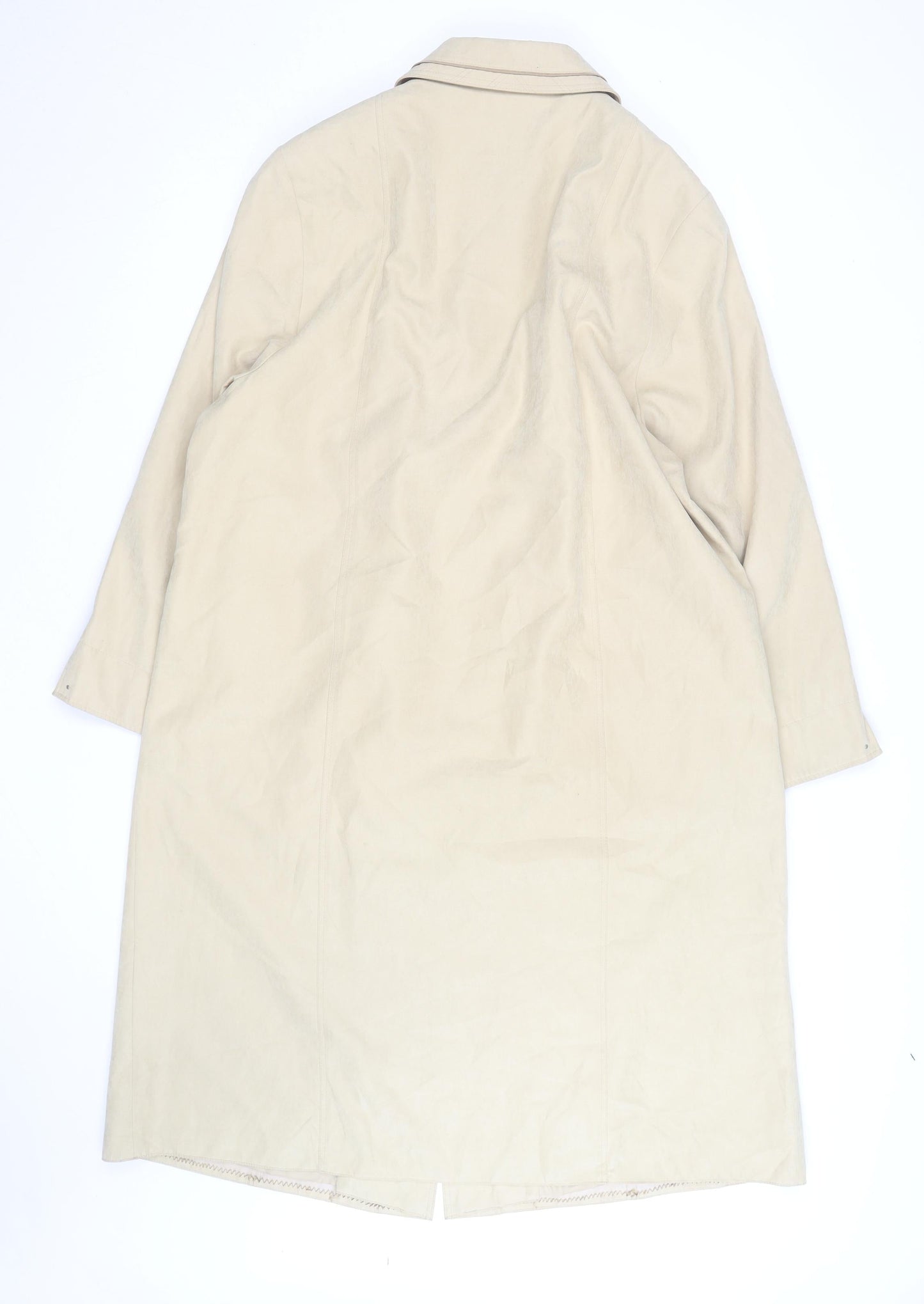 Gray & Osbourn Womens Beige Size 18 Long Buttoned Coat Classic Style