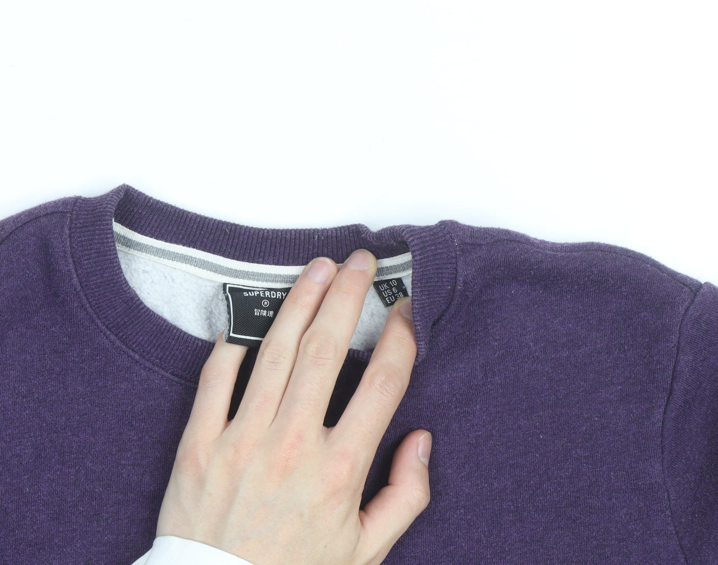 Superdry Women's Purple Crew Neck Pullover Sweatshirt Size 10