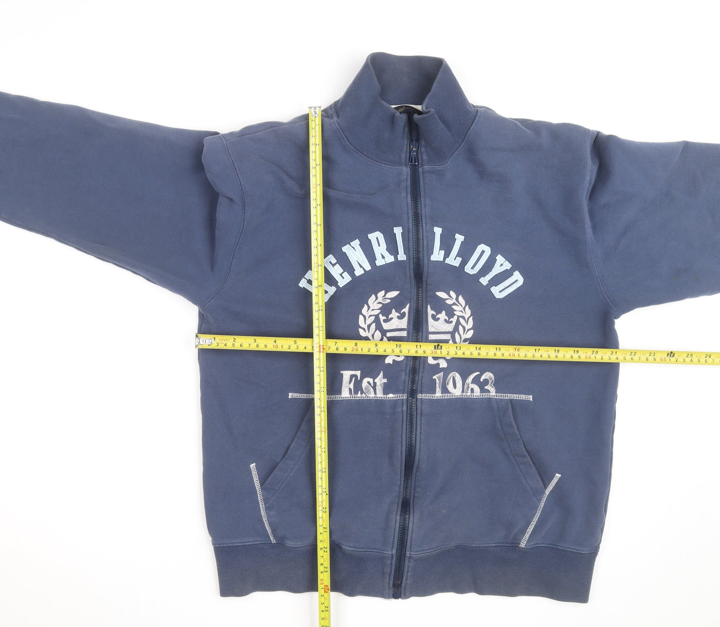 Henri Lloyd Men's Blue Cotton Track Jacket Size M Full Zip Casual