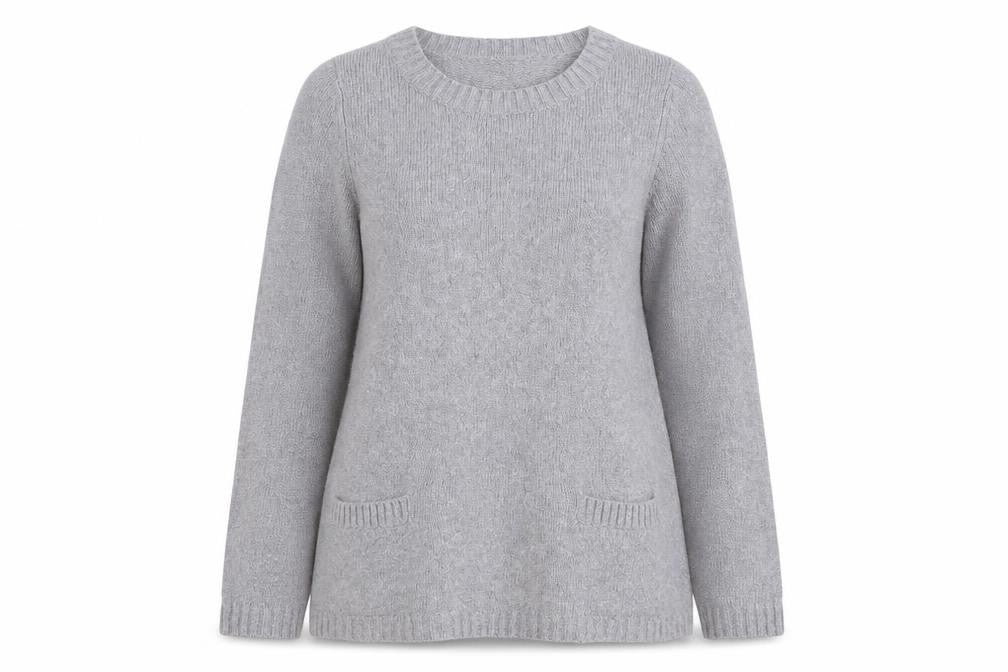 Kew Women Grey Wool Angora Blend Long Sleeve Pullover Jumper L
