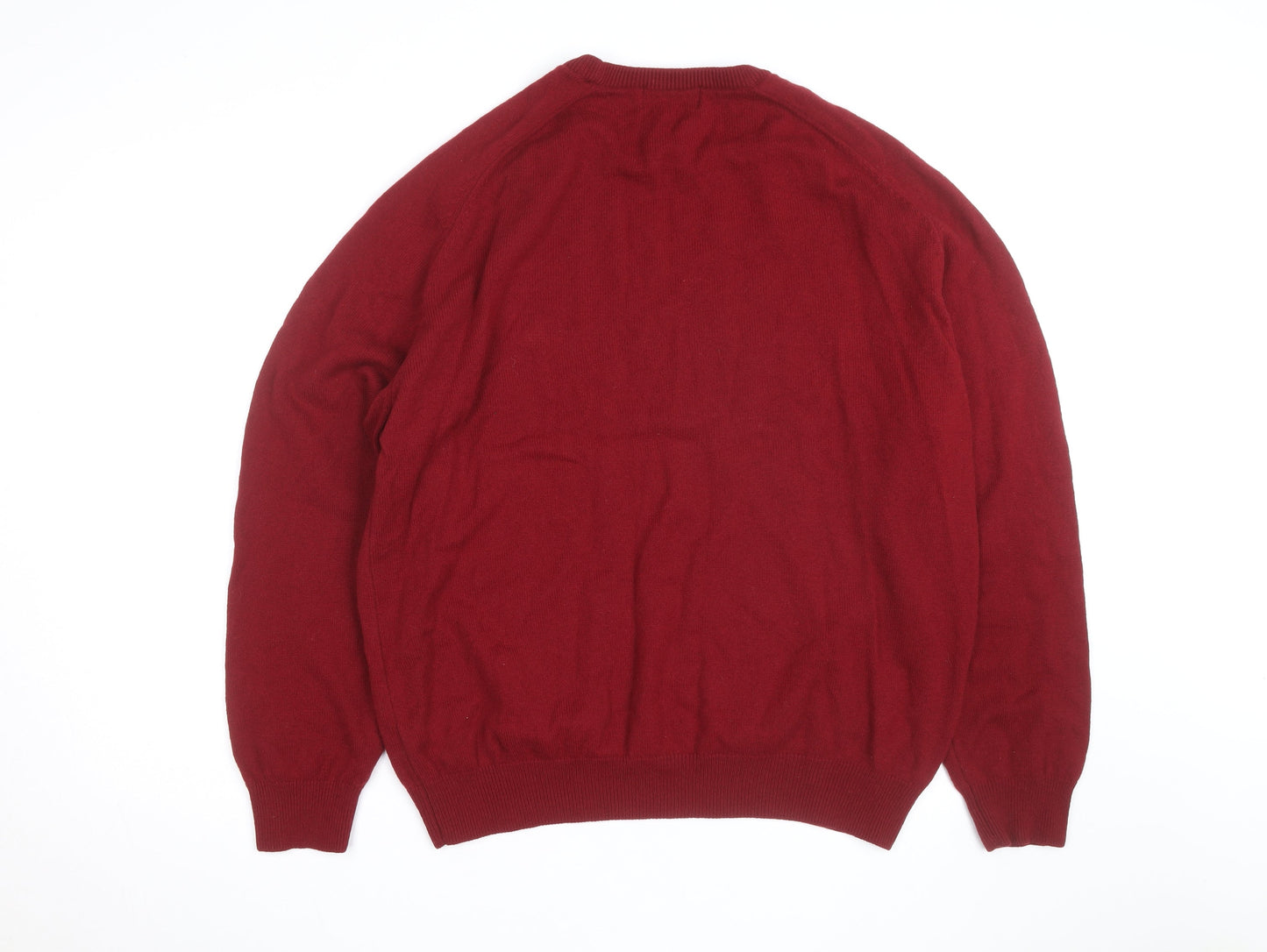 Marks and Spencer Men’s Red Wool Crew Neck Pullover Jumper L