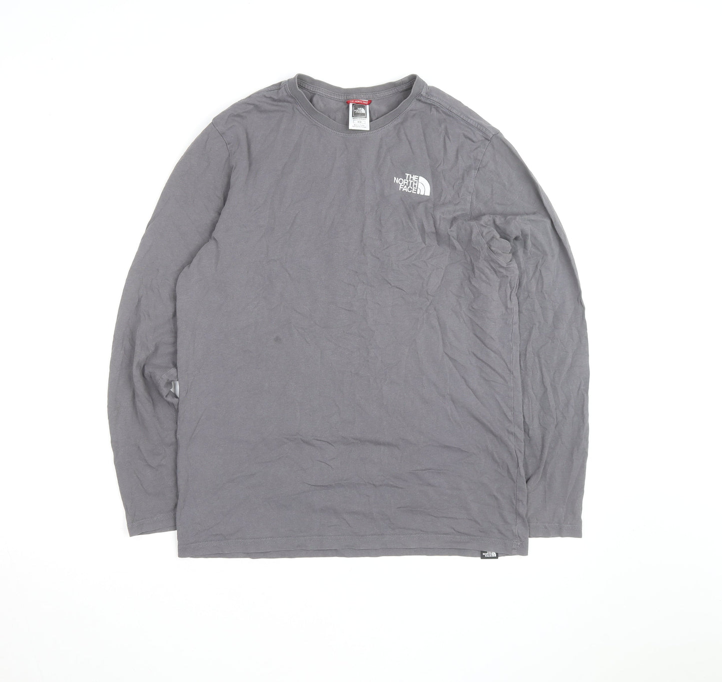 The North Face Mens Grey Long Sleeve Cotton T-Shirt M