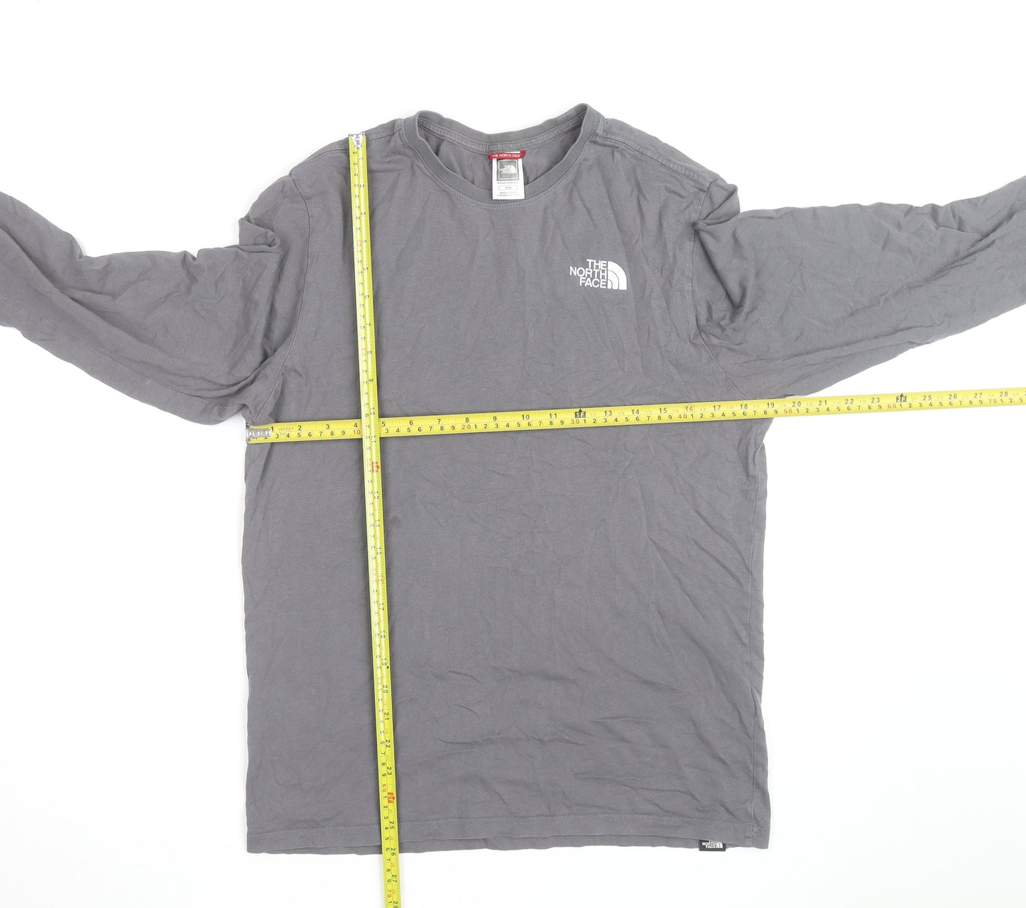 The North Face Mens Grey Long Sleeve Cotton T-Shirt M