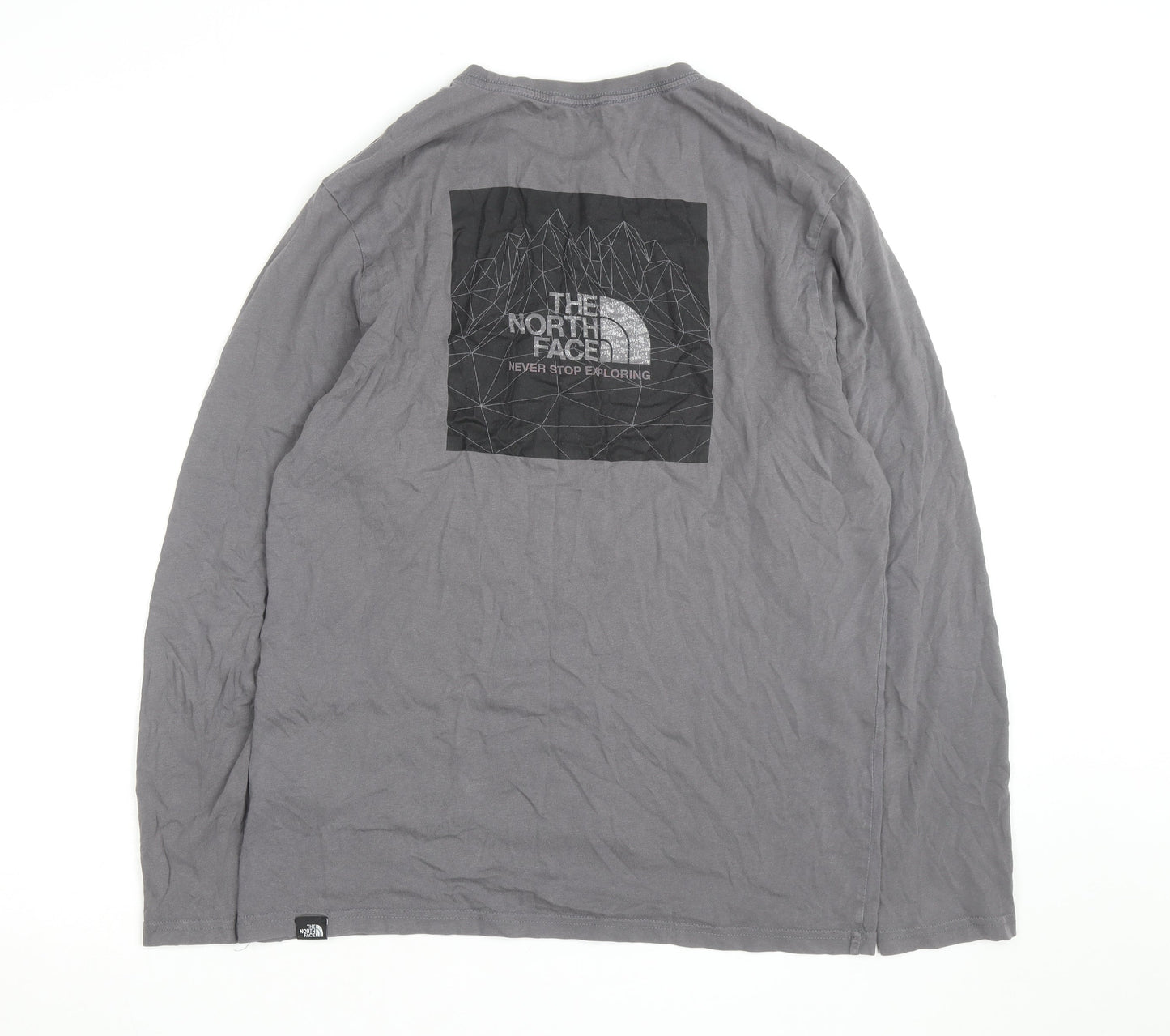 The North Face Mens Grey Long Sleeve Cotton T-Shirt M