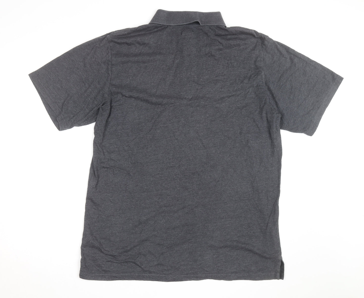 DC Men's Grey XL Logo Short Sleeve Polo Shirt