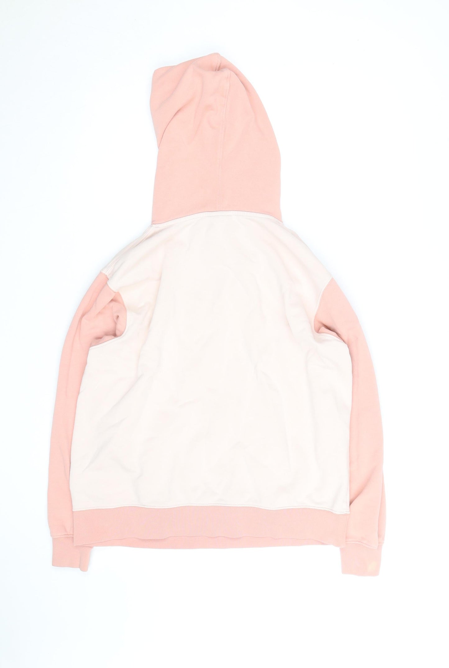 Nike Womens Pink Beige Pullover Hoodie Medium Cotton Blend